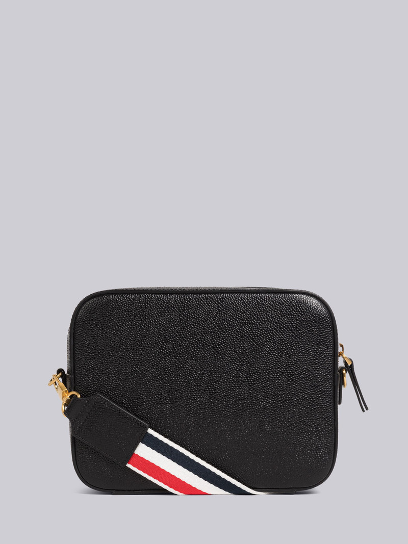 Pebble Grain Leather Stripe Strap Small Camera Bag 4