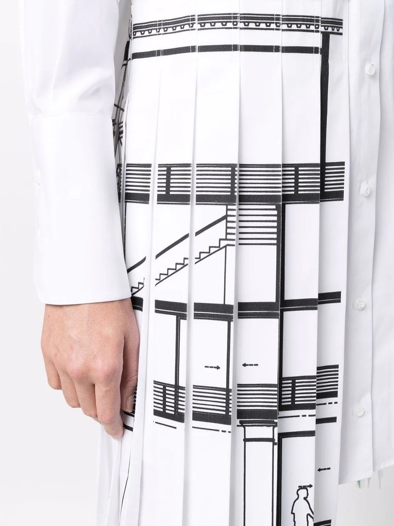 pleated panel shirt-dress 5