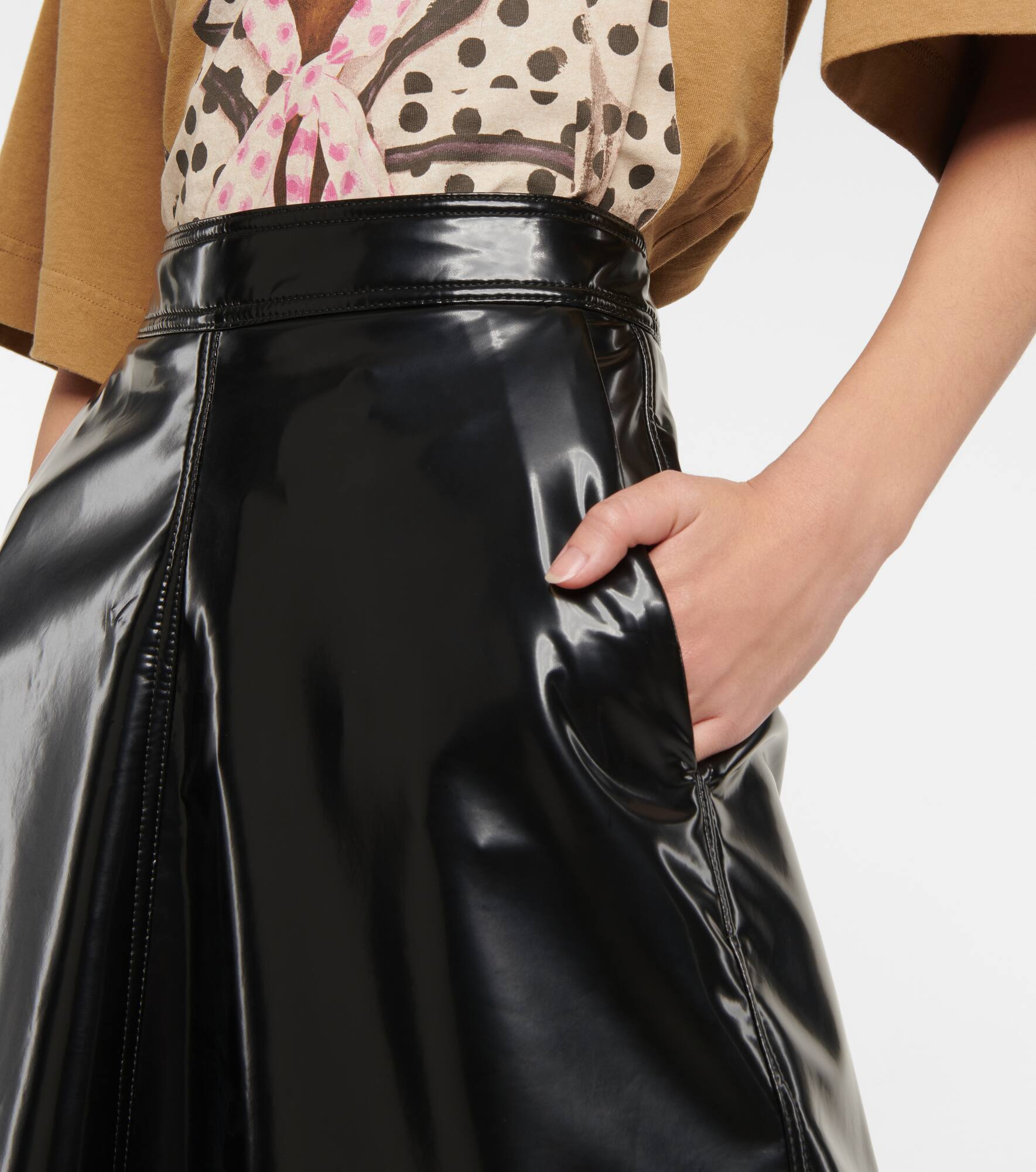 2 Moncler 1952 faux leather midi skirt - 4