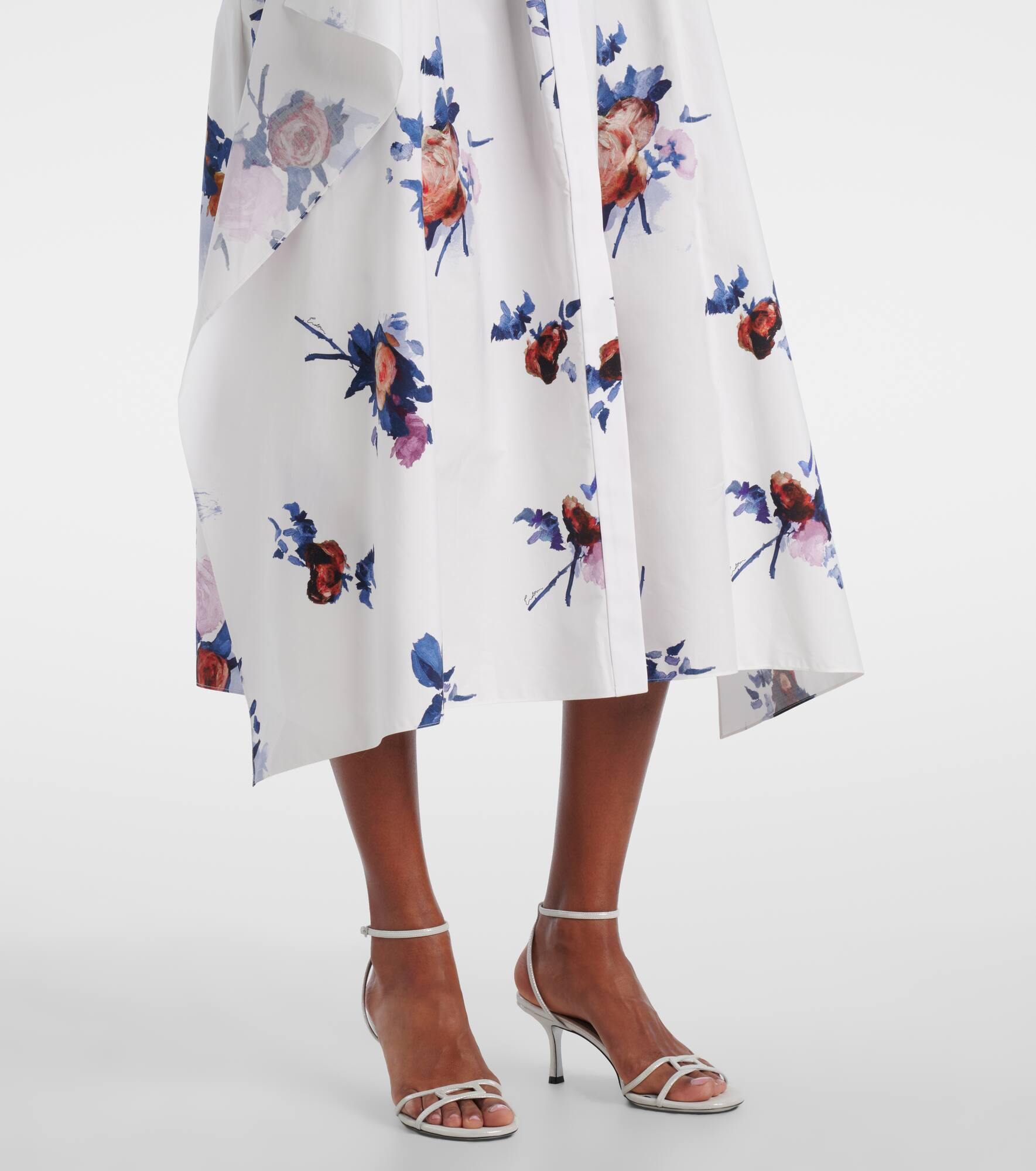 Floral cotton poplin shirt dress - 6