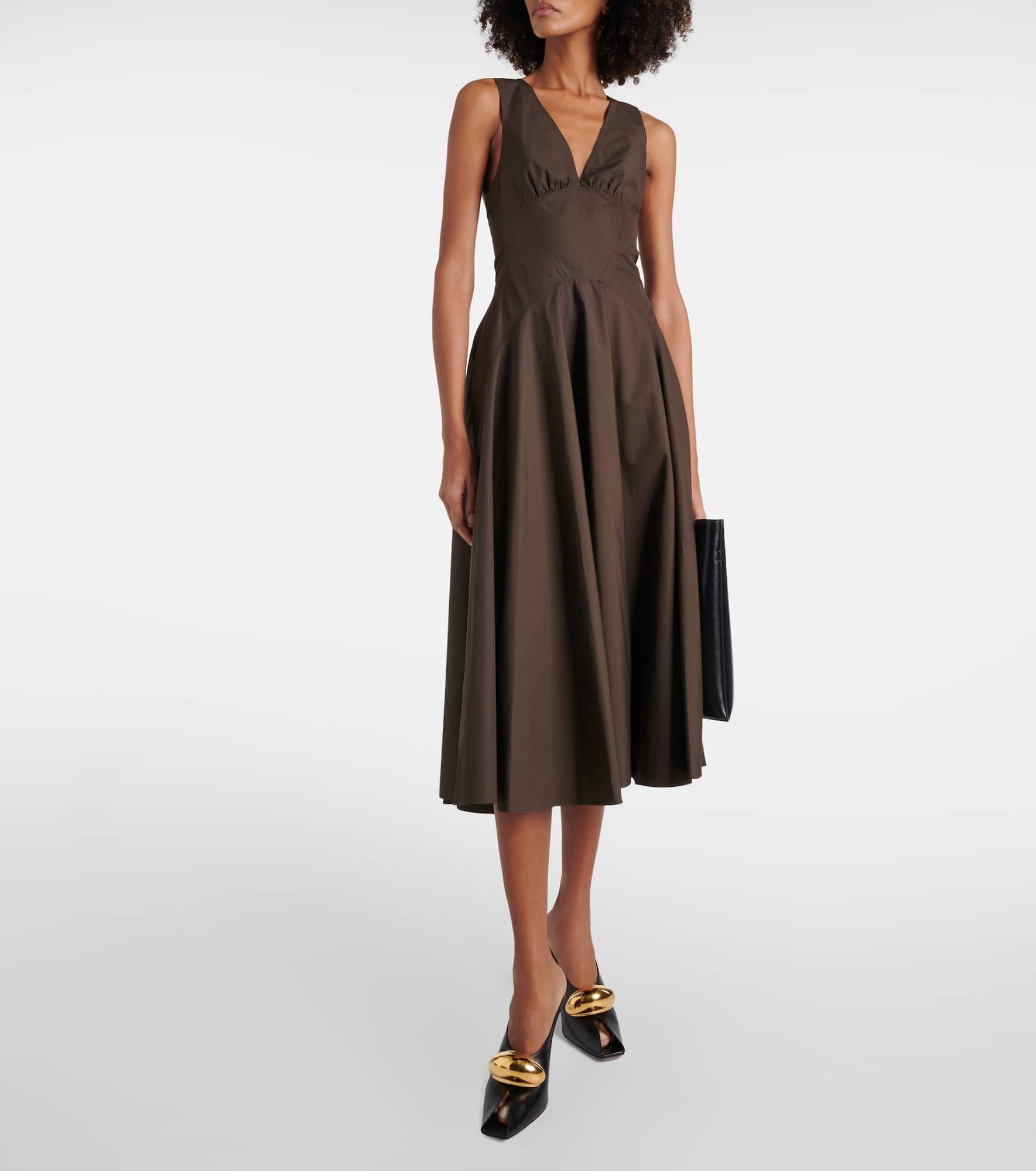 Cotton poplin midi dress - 2