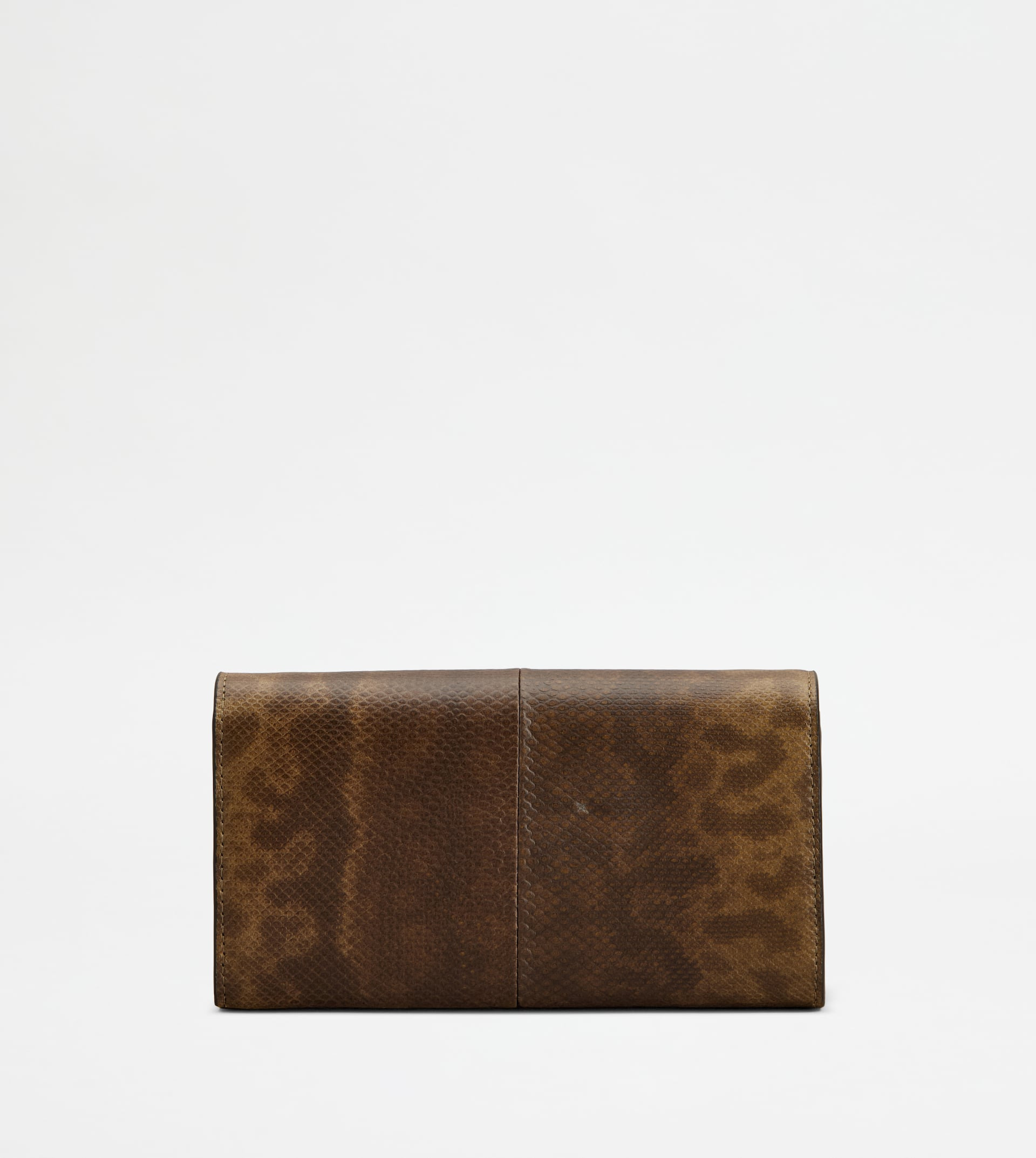 WALLET IN REPTILE WITH SHOULDER STRAP - BROWN - 3
