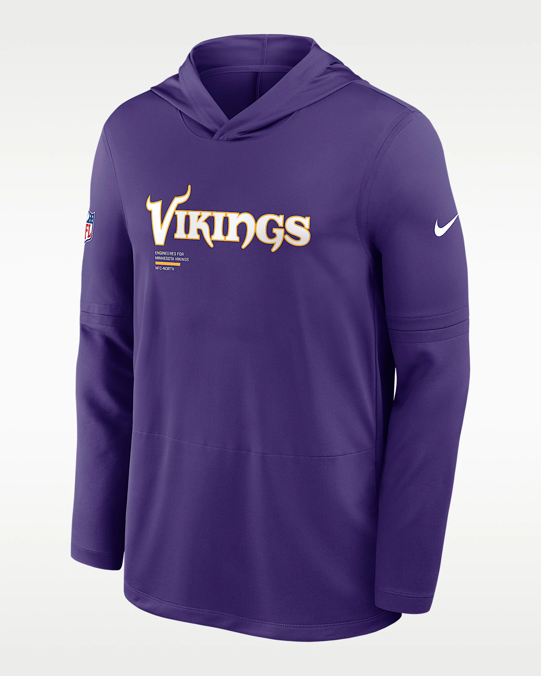Minnesota Vikings Pure Fury Sideline Men's Nike Dri-FIT NFL Long-Sleeve Hooded Top - 1