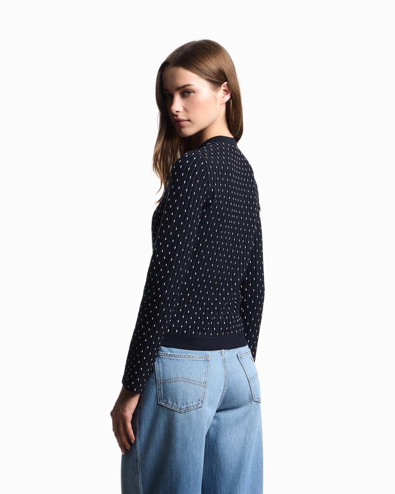 POLKA-DOT VISCOSE-JACQUARD PLAIN-KNIT CARDIGAN - 3