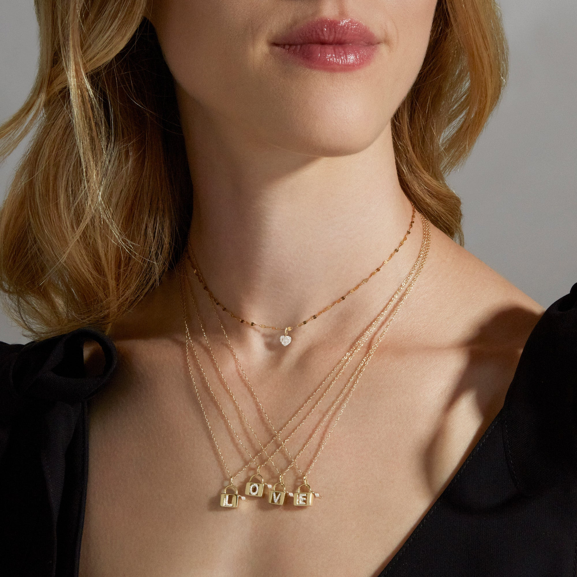 Love Lock Diamond Initial Charm - 4
