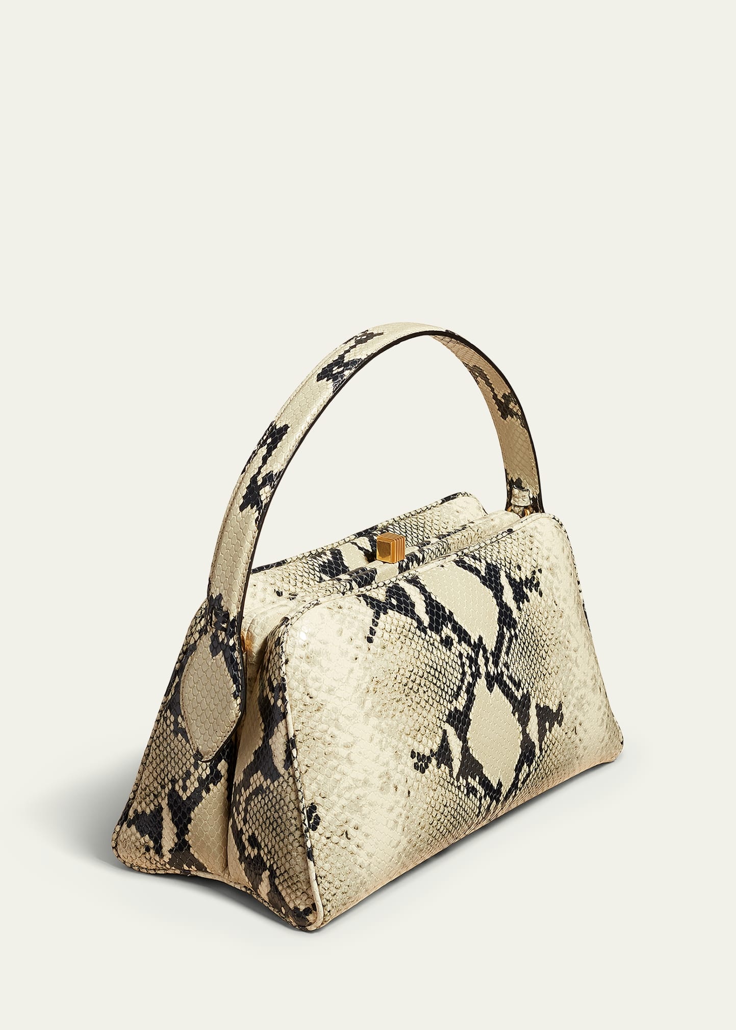 Cate Python-Embossed Leather Top-Handle Bag - 3