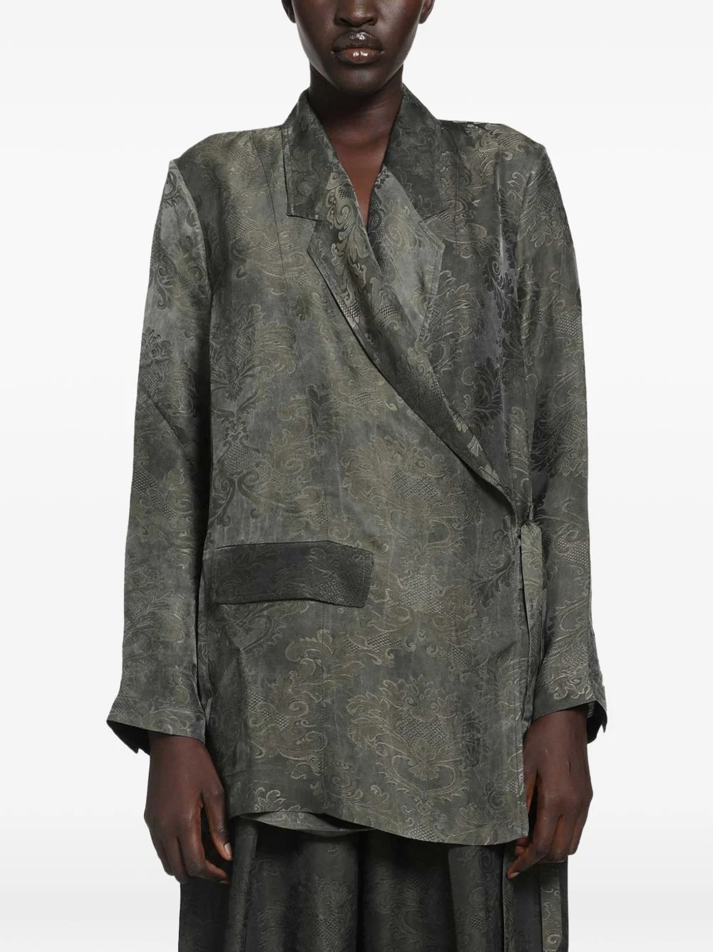wrap-fastening blazer - 1