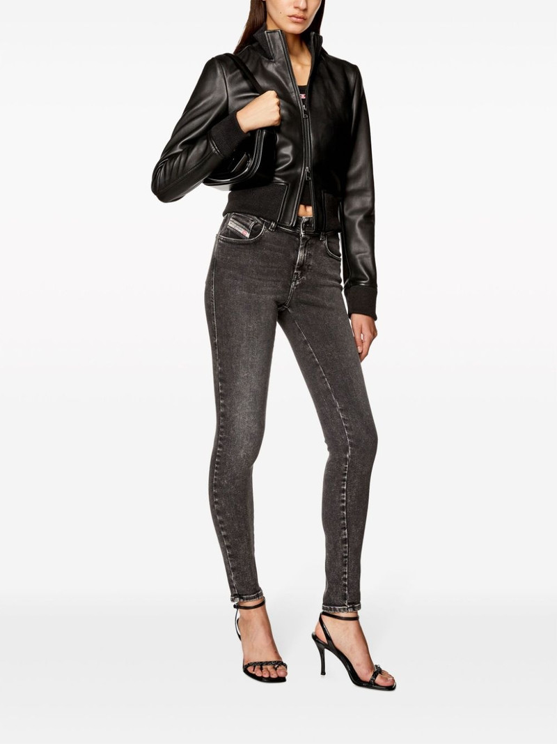 Diesel L-Hung logo-embossed leather jacket outlook