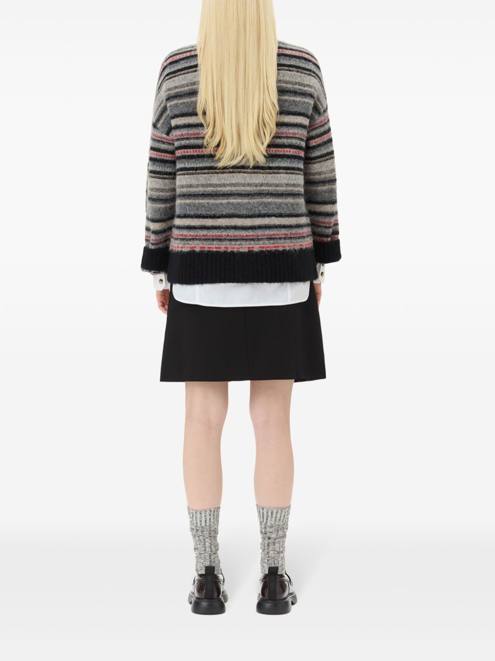 striped buttoned cardigan - 4