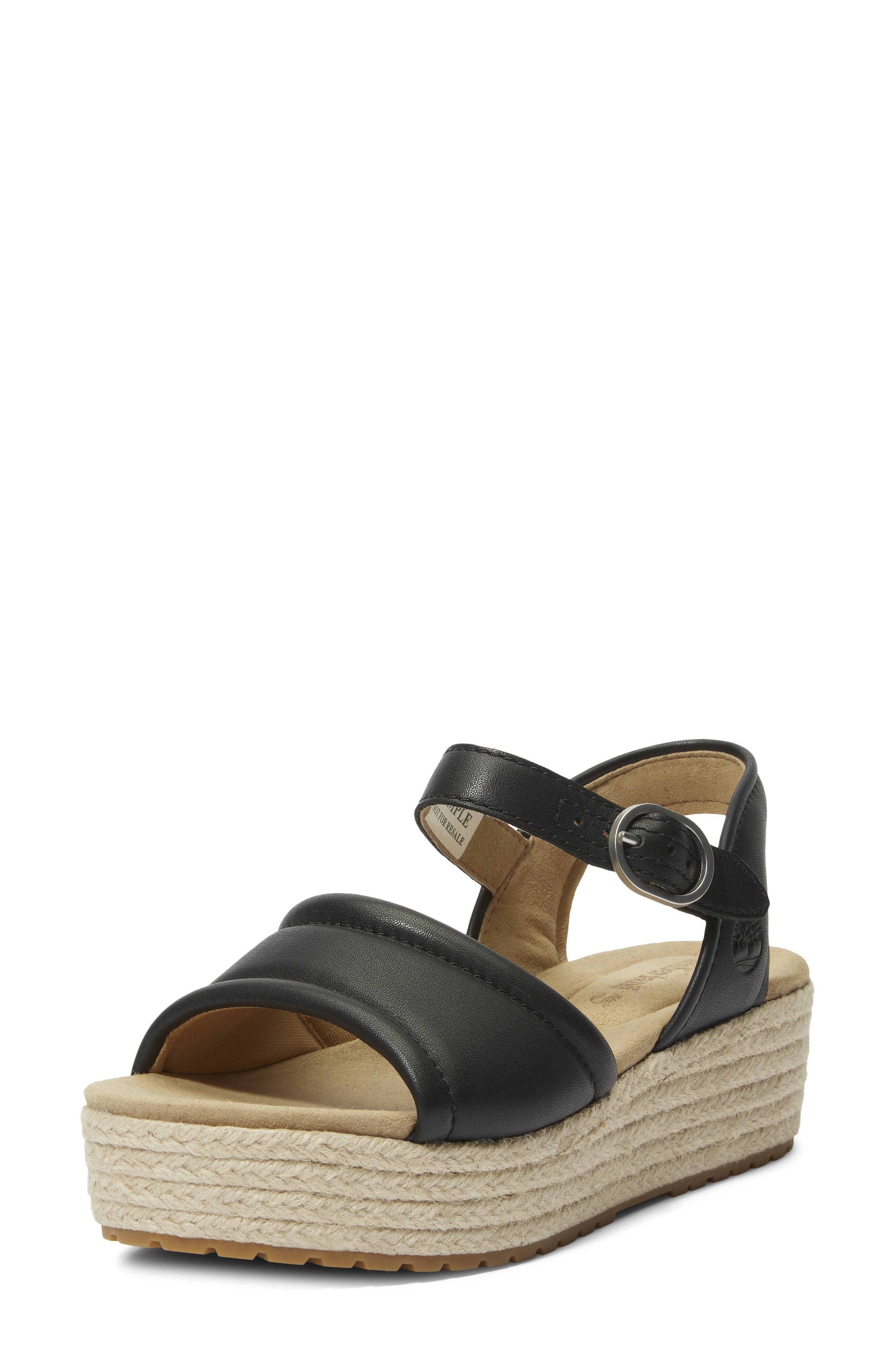 Timberland Santorini Sun Espadrille Sandal in Black Full Grain at Nordstrom - 8