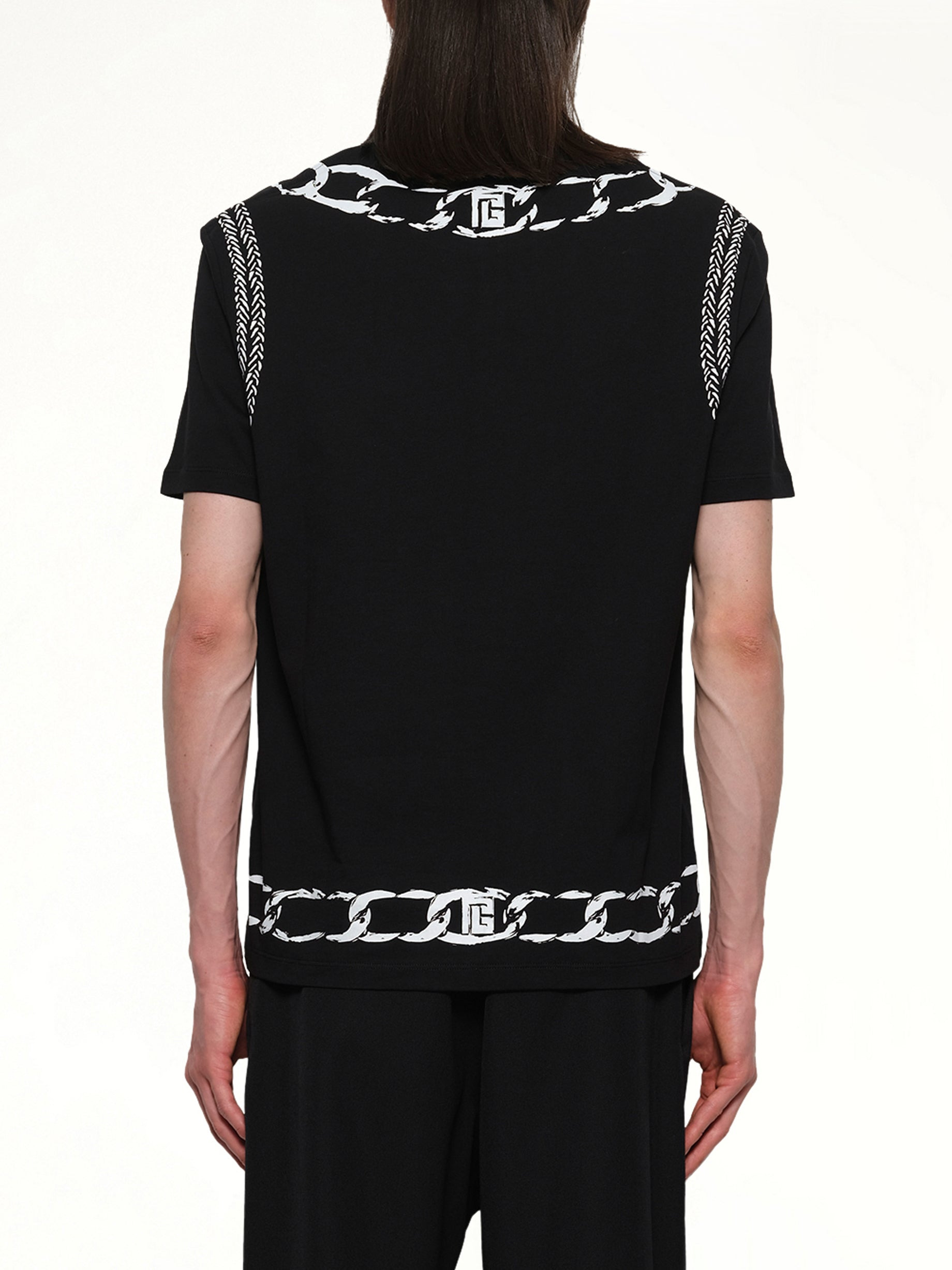Foulard Print T-Shirt in Black/White - 5