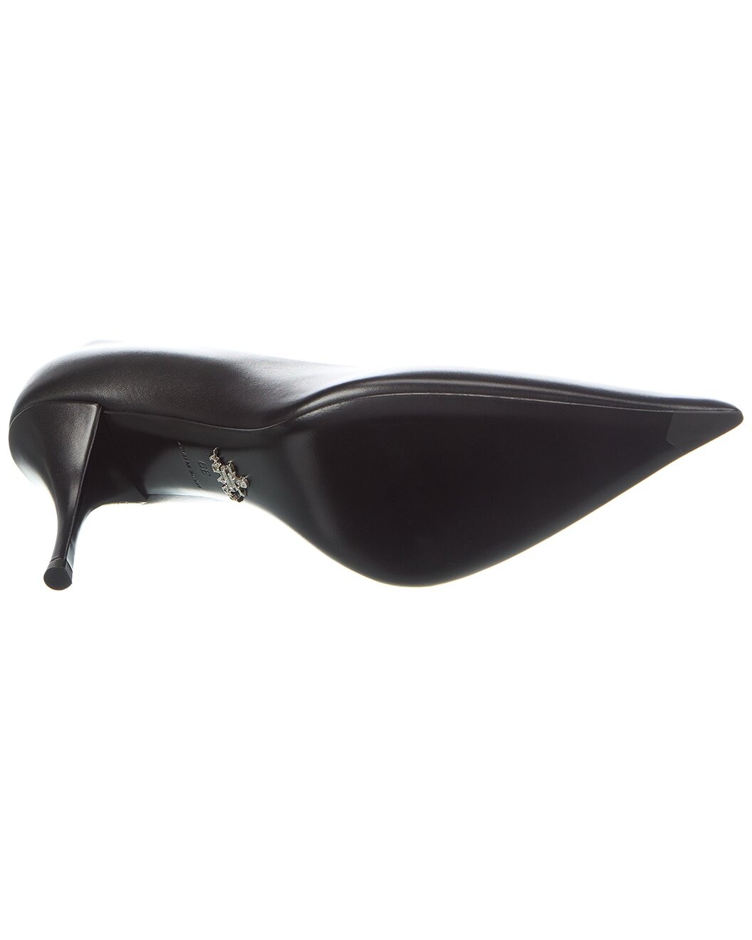 Prada Logo Leather Pointy-Toe Pump - 4