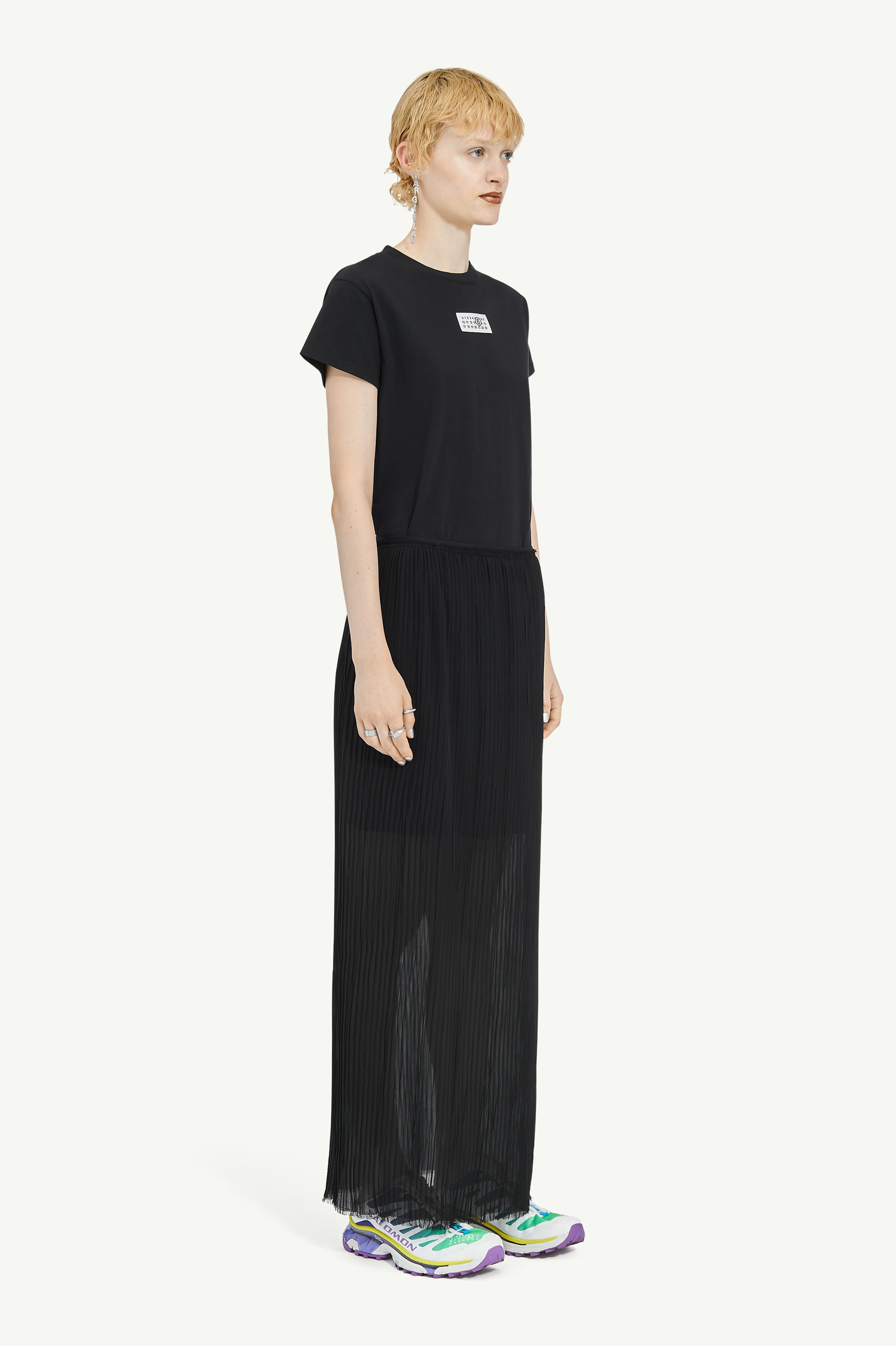Sheer Plissé Long Skirt - 3
