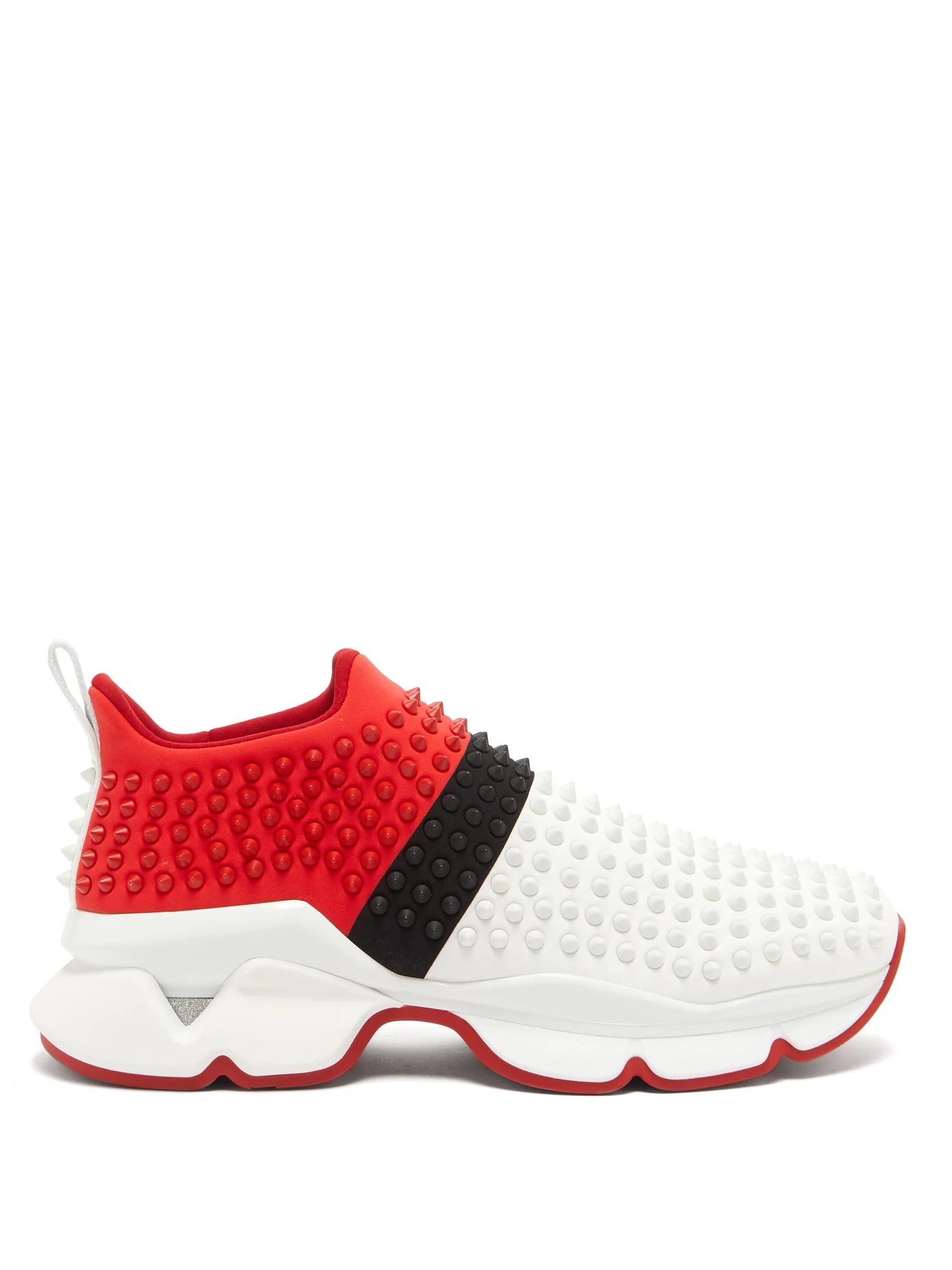 Spike-embellished neoprene sock trainers - 1