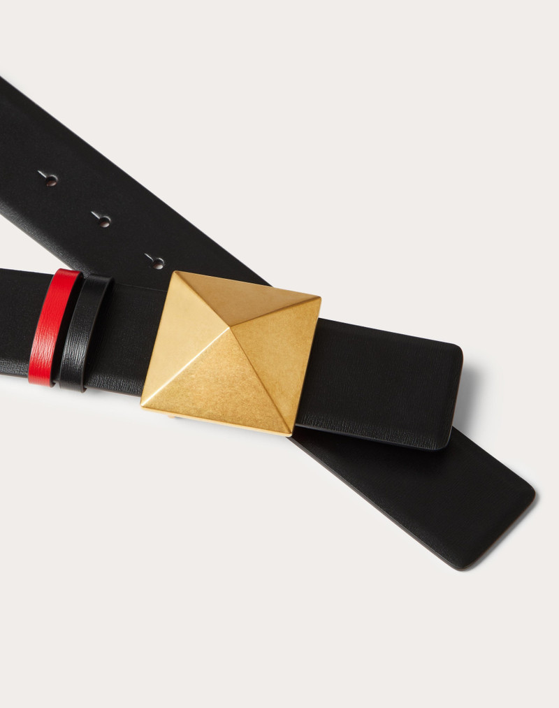 Valentino REVERSIBLE ONE STUD BELT IN GLOSSY CALFSKIN 40 MM outlook