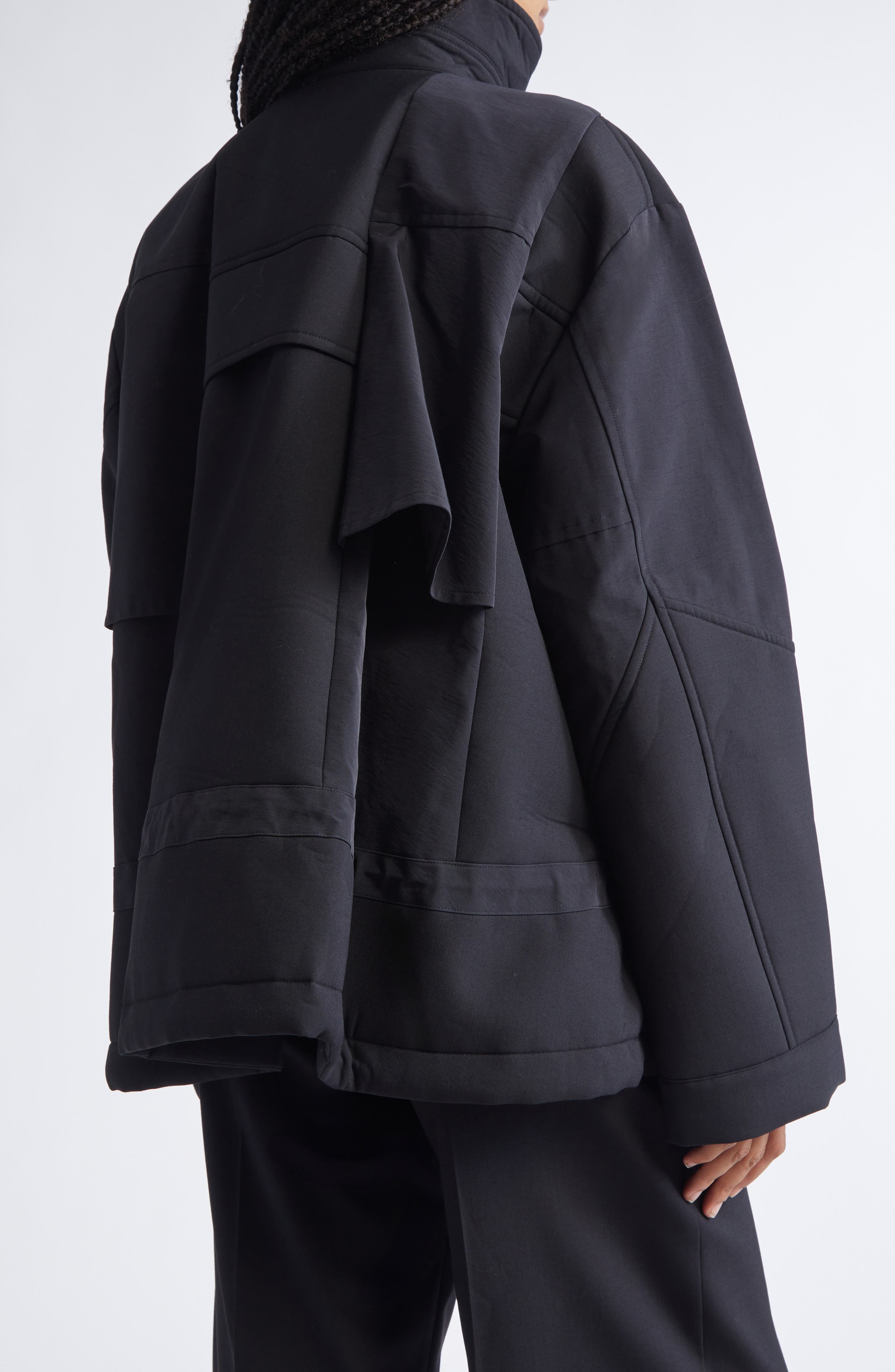 Sacai Mixed Media Jacket in Black at Nordstrom - 3