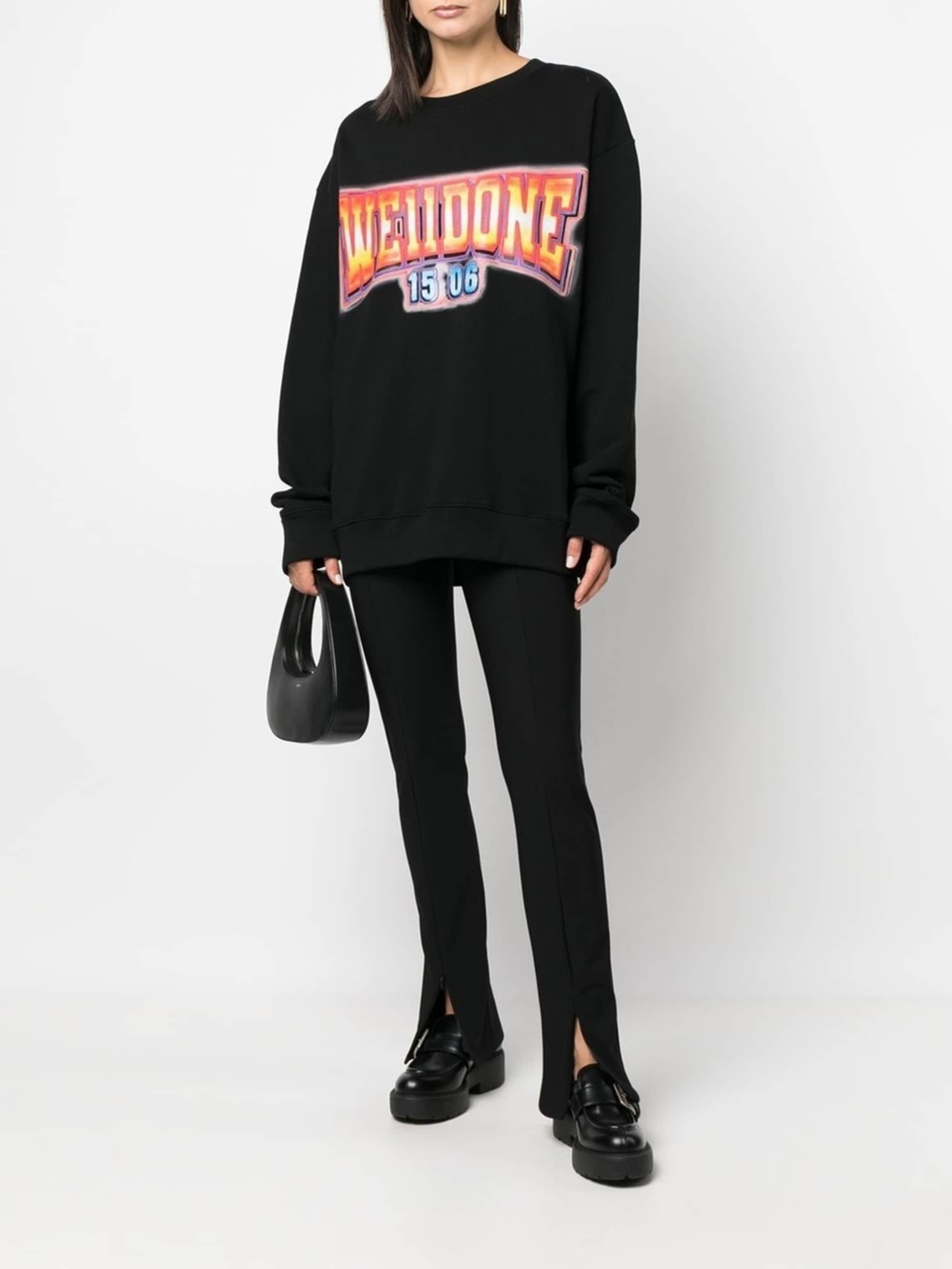 logo-print cotton sweatshirt - 3