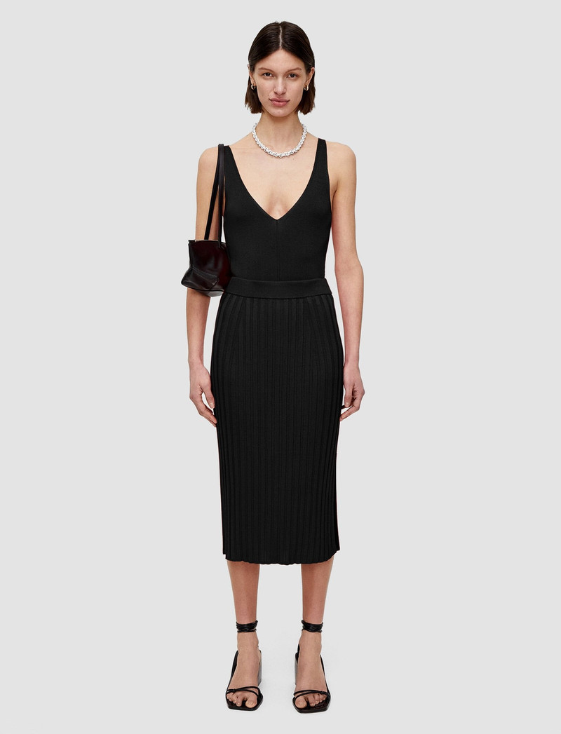 JOSEPH Satiny Rib Knitted Skirt outlook
