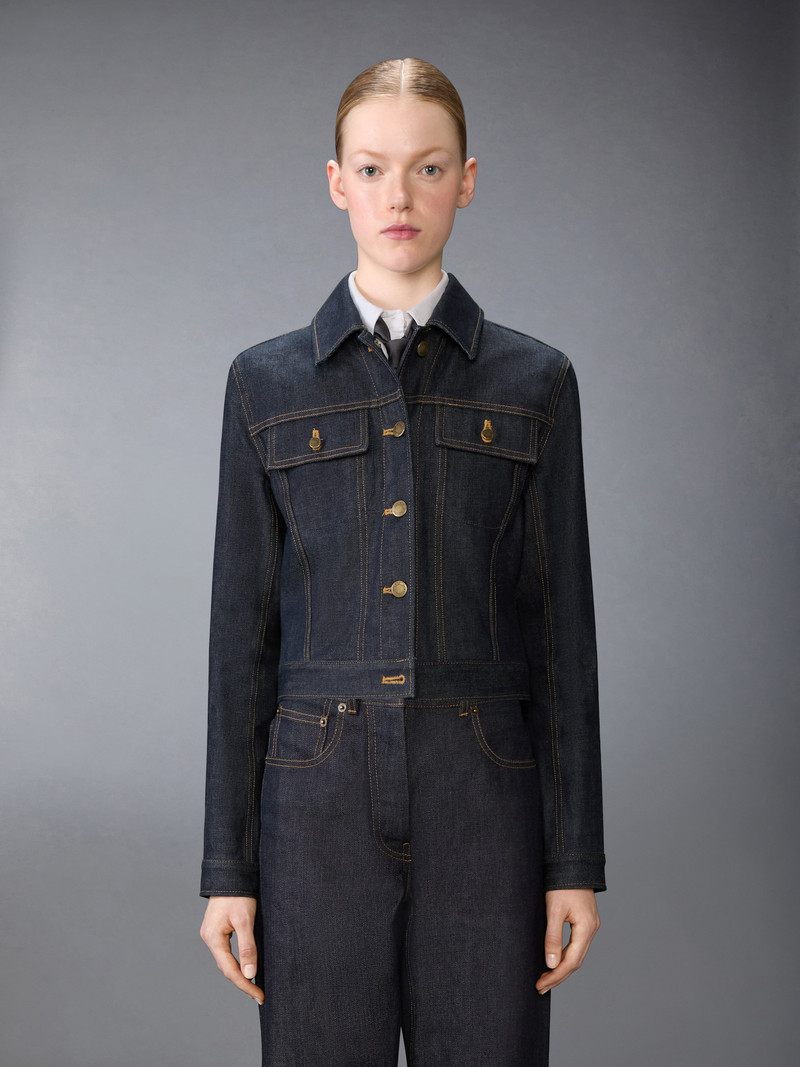 Thom Browne SELVEDGE DENIM SHRUNKEN JACKET outlook