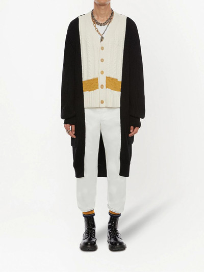 Alexander McQueen panelled cable knit cardigan outlook