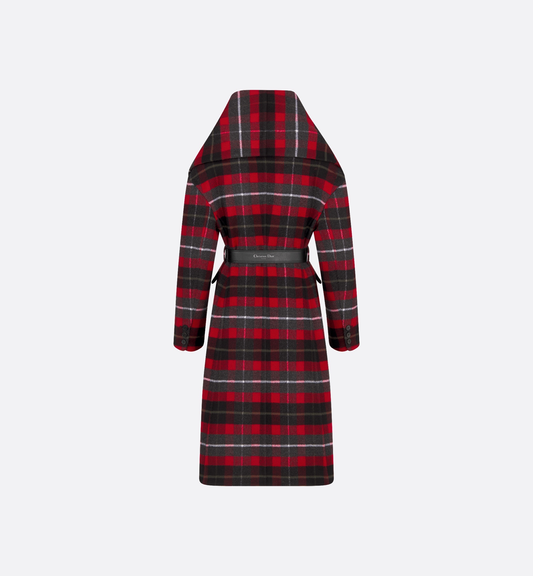 Belted Coat with Removable Scarf - 3
