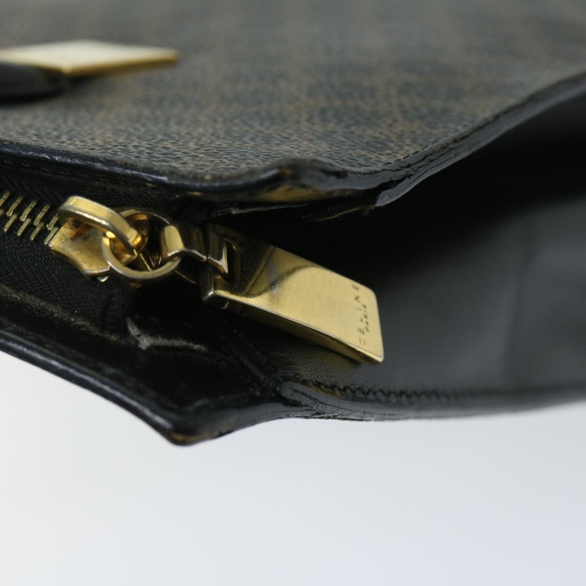 CELINE Macadam Canvas Hand Bag Pvc Black - 9