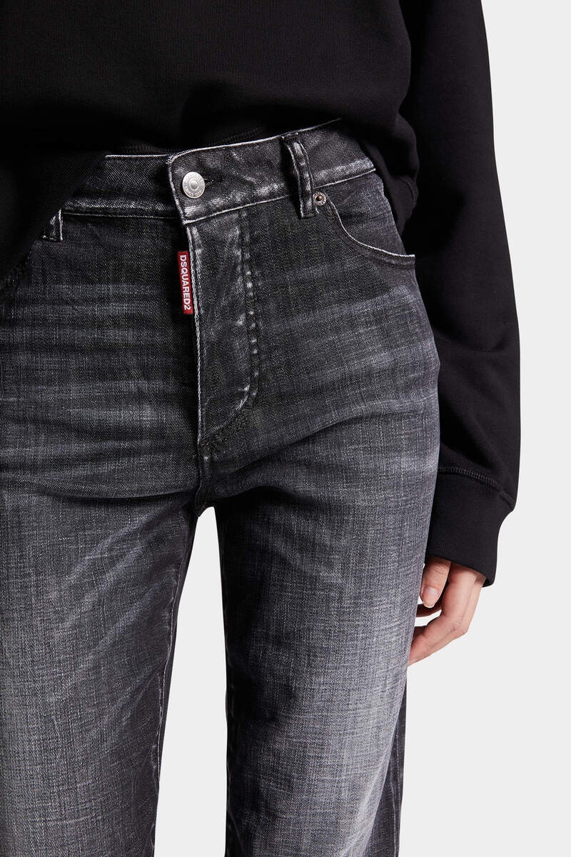 BLACK BRUSHED STEEL WASH BOSTON JEANS - 4