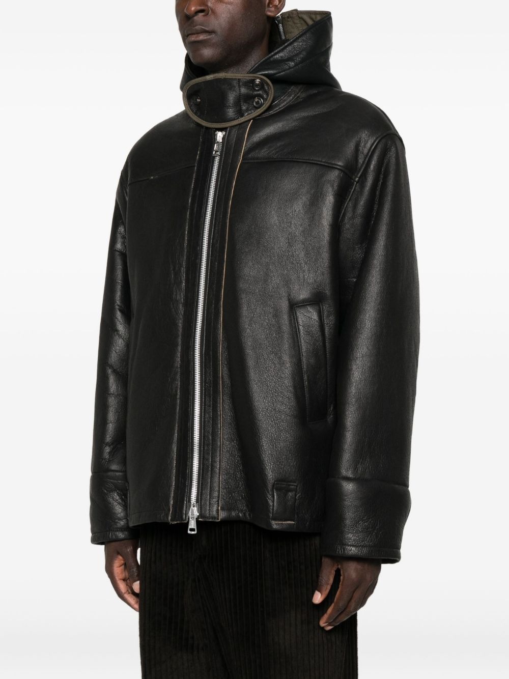 Blizzard hooded leather jacket - 3