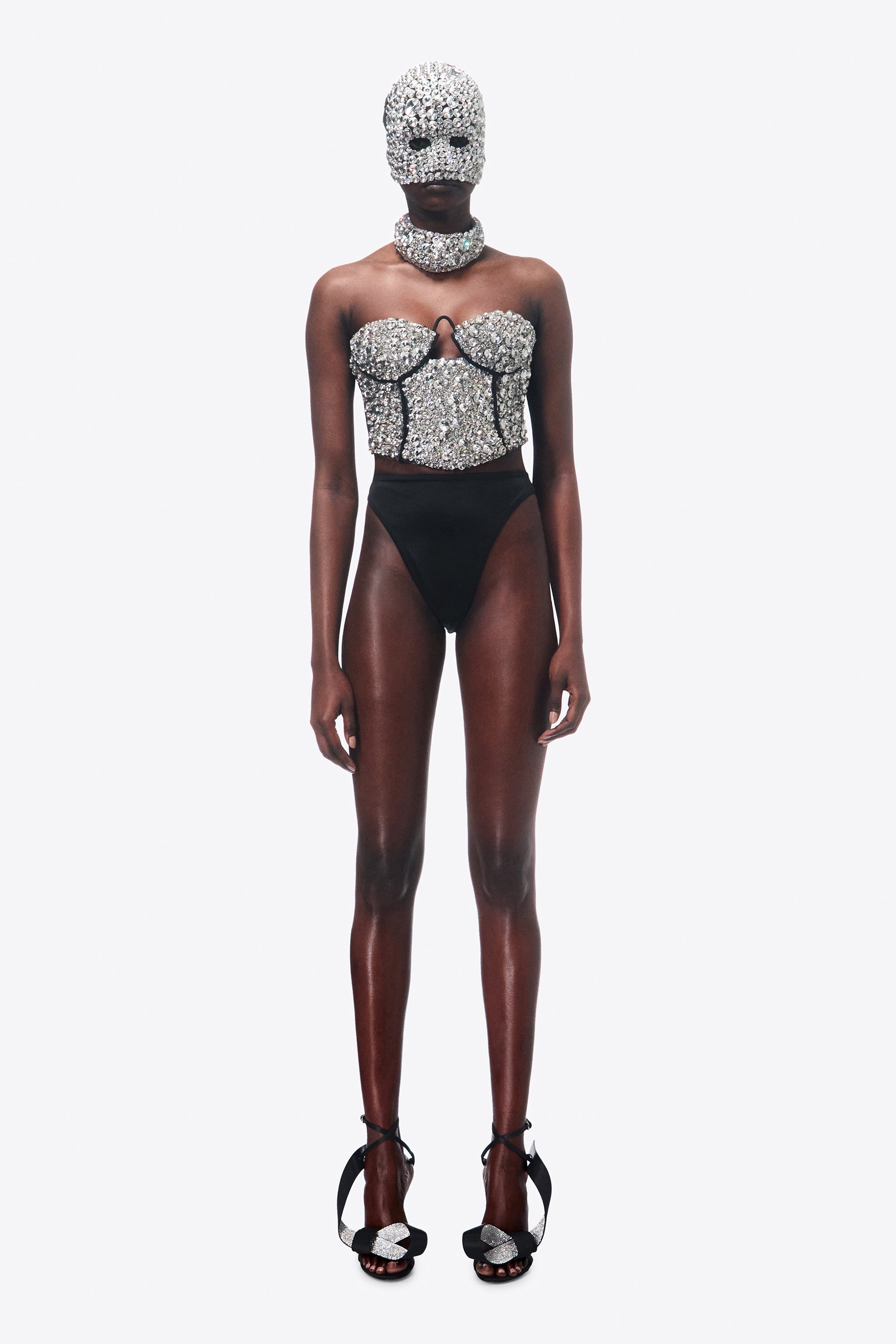 CRYSTAL EMBROIDERED BUSTIER - 4