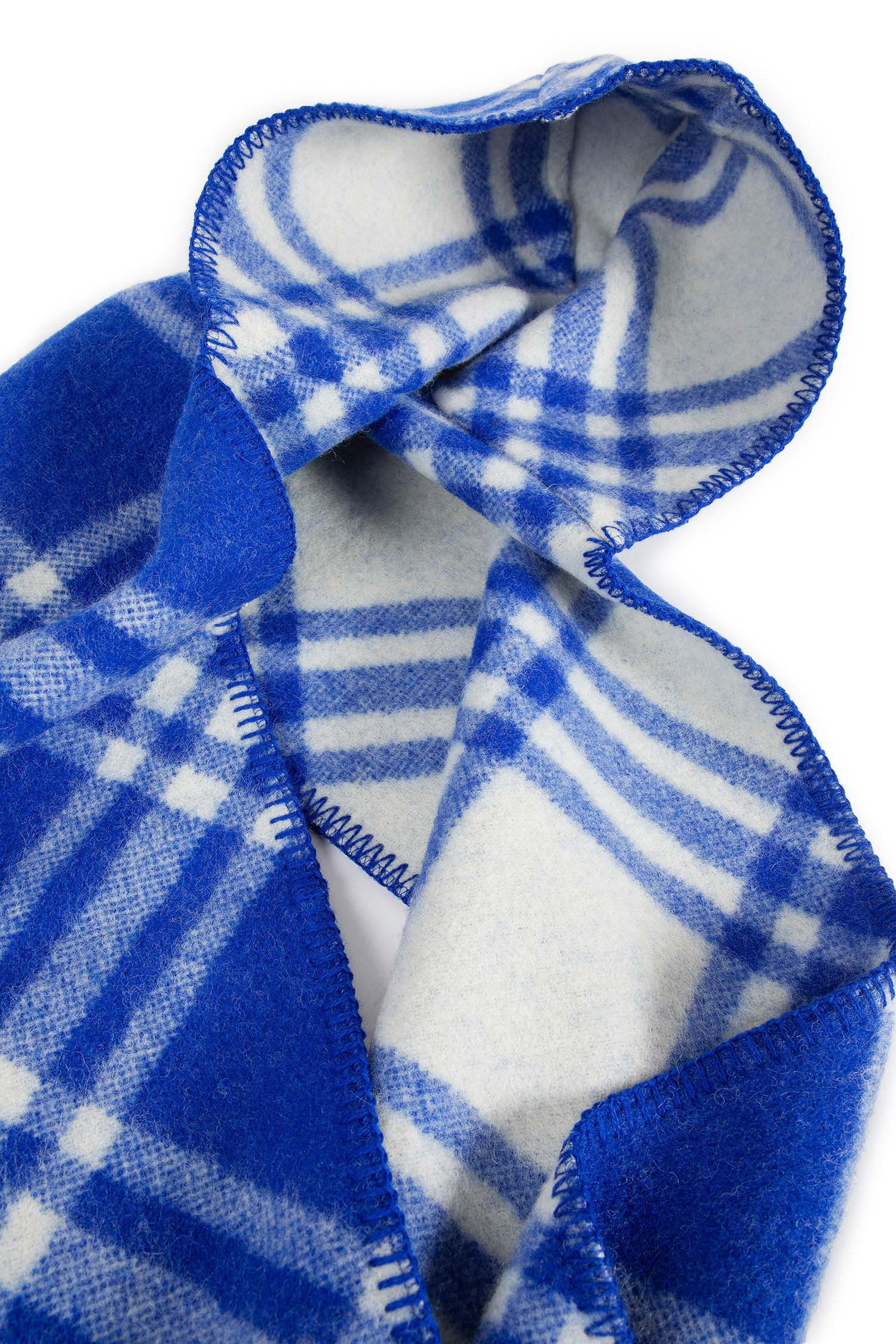 Check Wool Hooded Scarf - 2