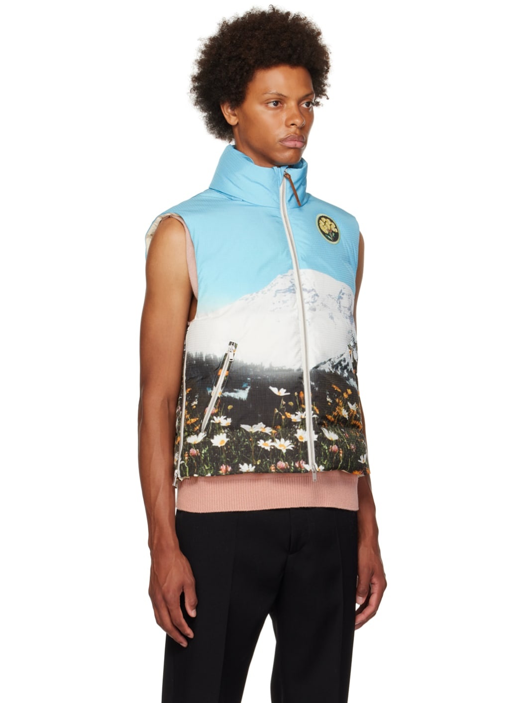 Blue Graphic Down Vest - 2