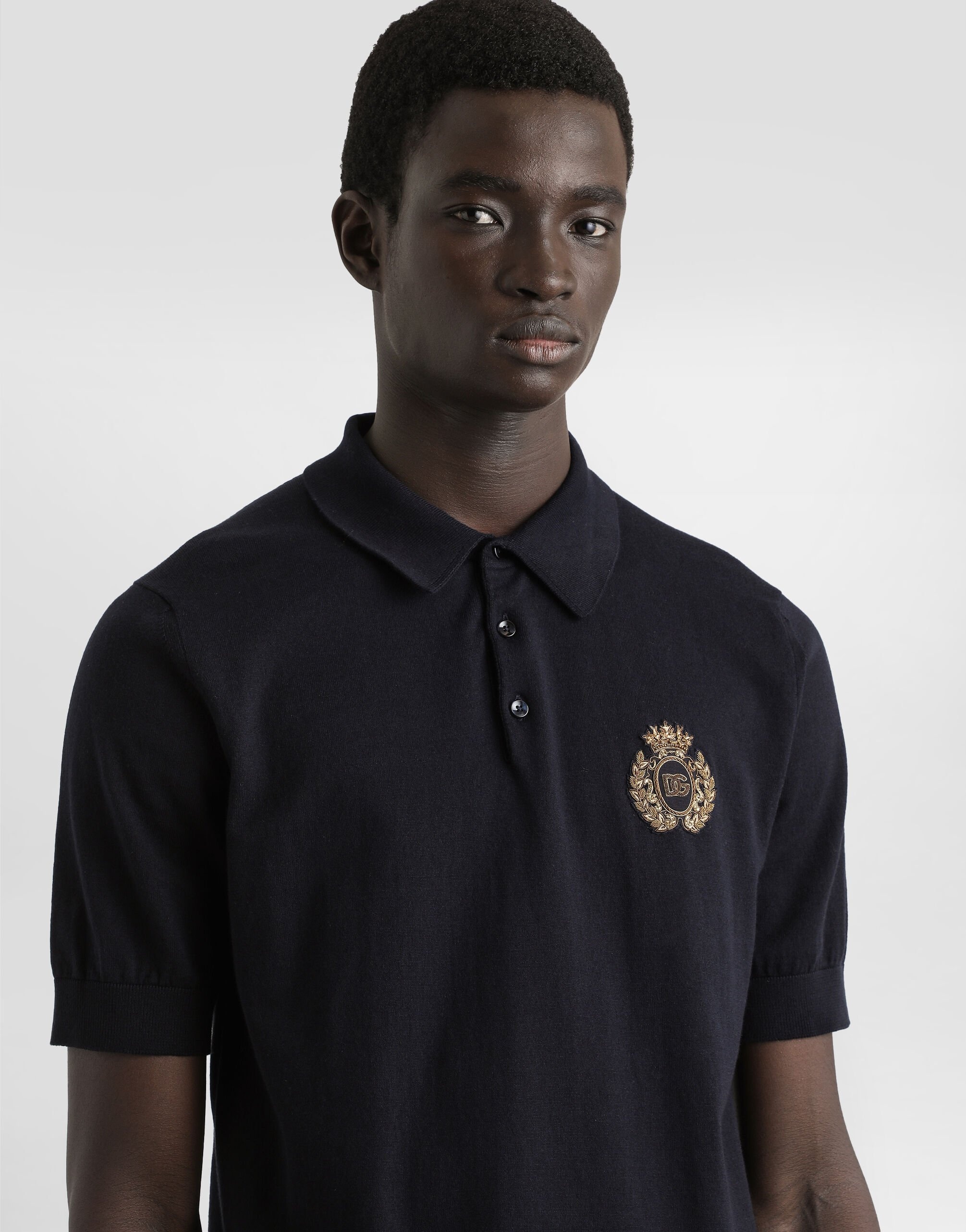 Cotton polo-shirt with heraldic patch - 4