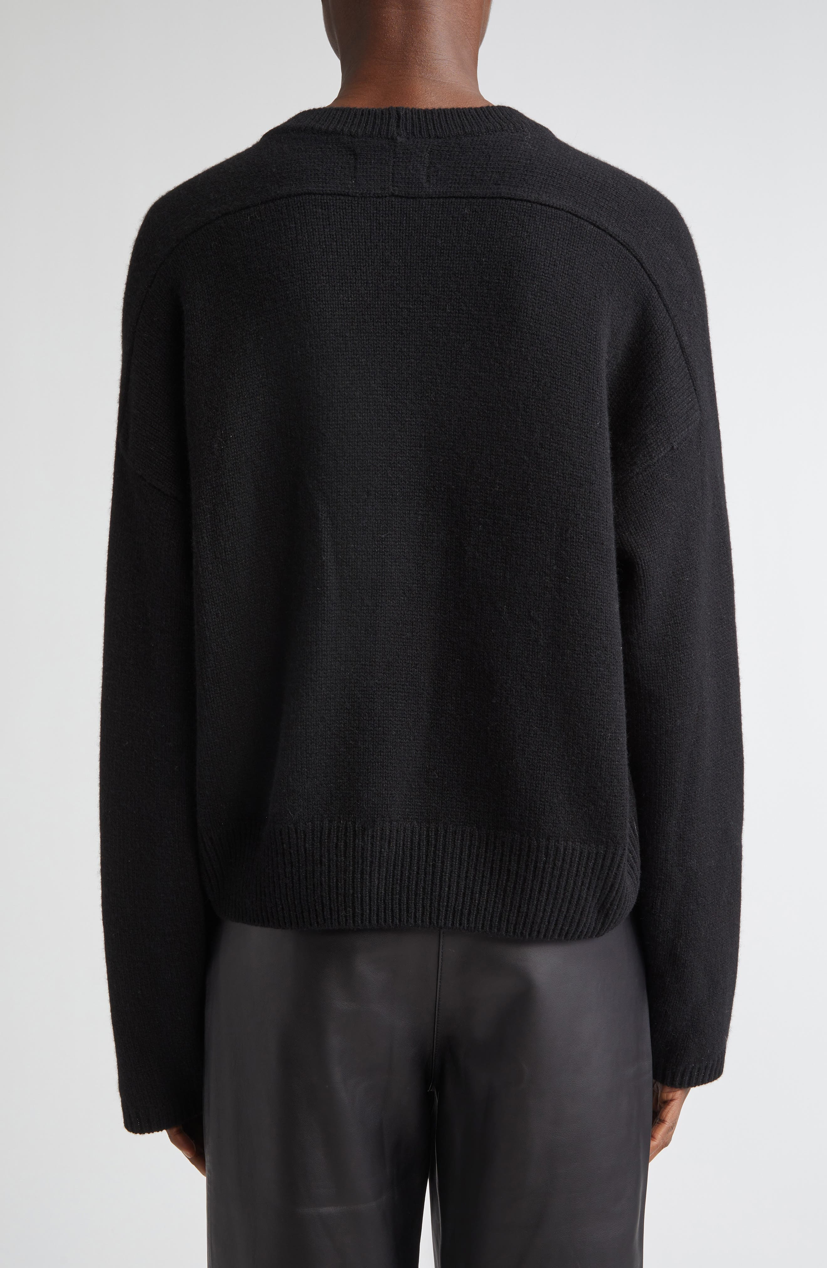LOULOU DE SAISON Bill Draped Cashmere Sweater in Black at Nordstrom - 3