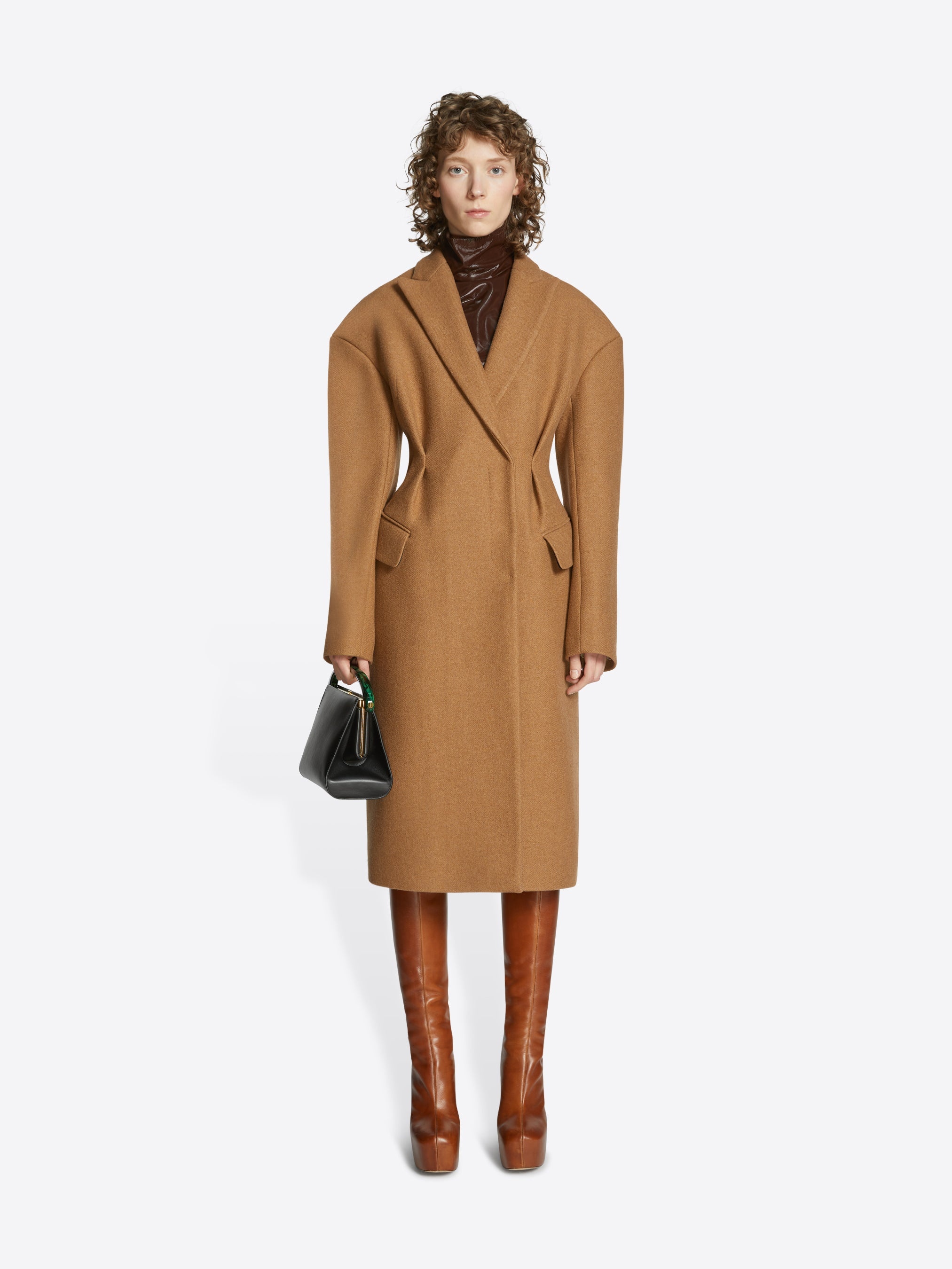 WAISTED WOOL COAT - 2