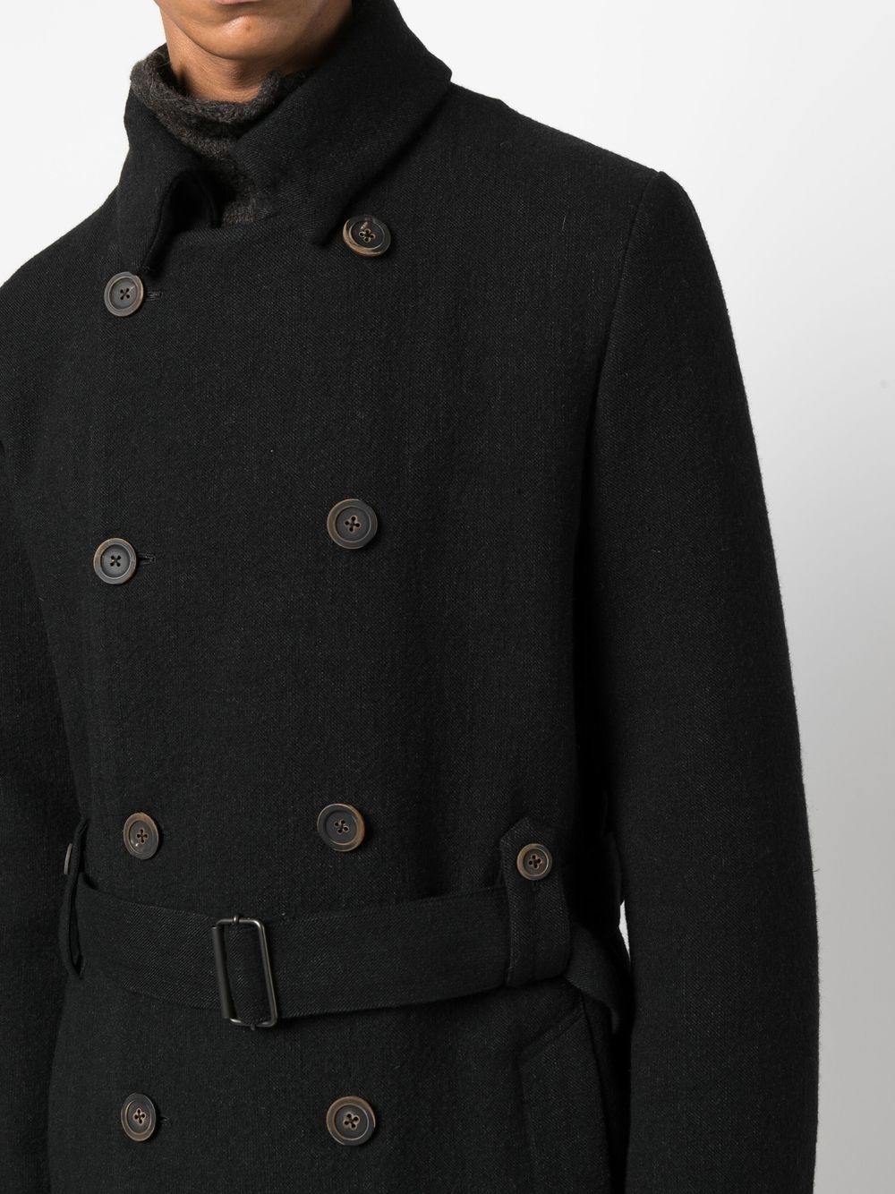 belted double-breasted trench coat - 5