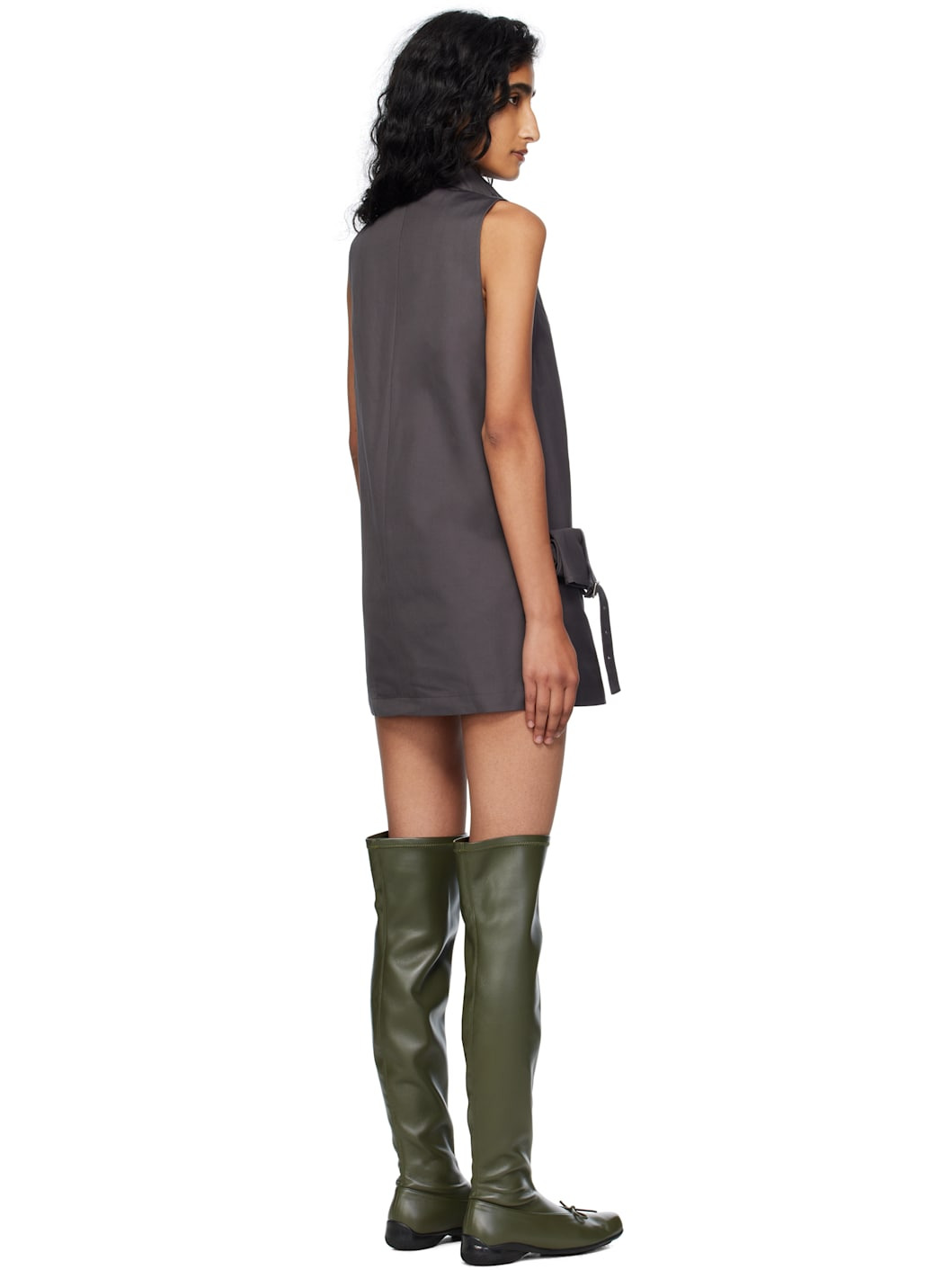Gray Cargo Pocket Minidress - 3