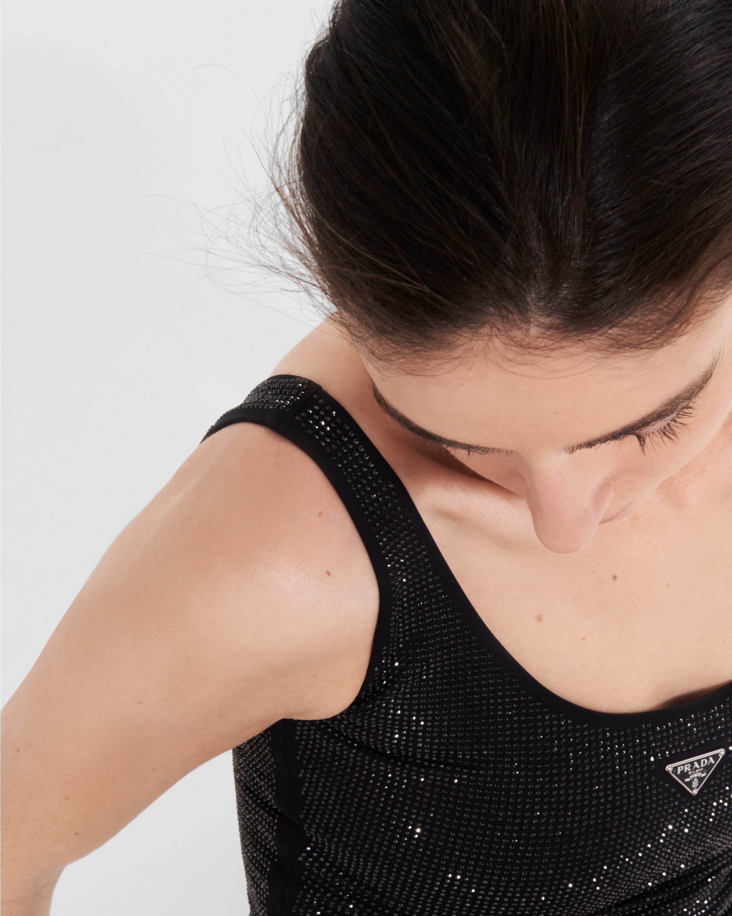 Prada Jersey one-piece swimsuit with rhinestones | REVERSIBLE