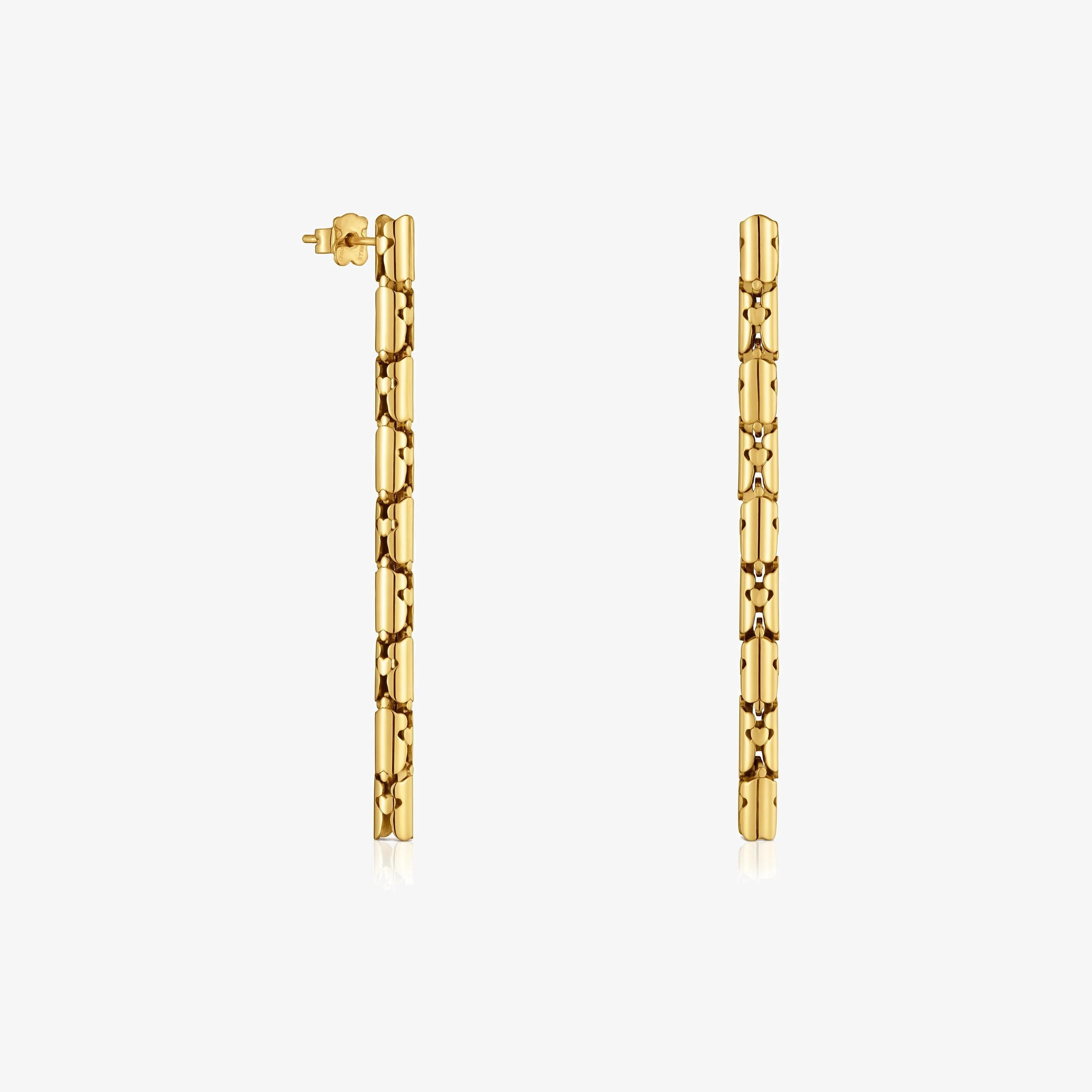 Long gold-colored articulated steel Earrings TOUS Carrusel - 1
