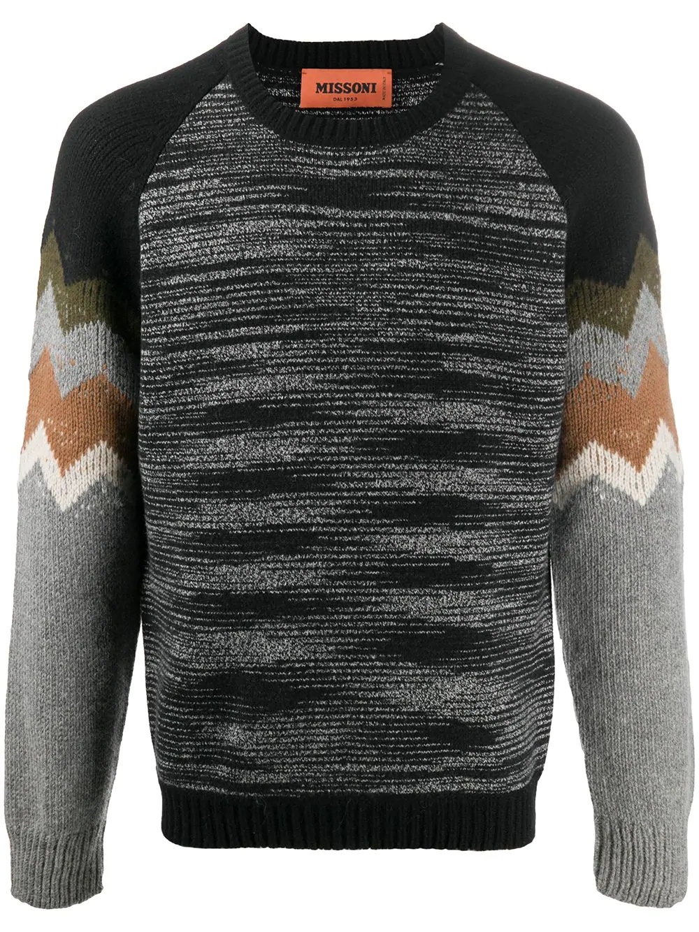 marl-knit crew neck jumper - 1