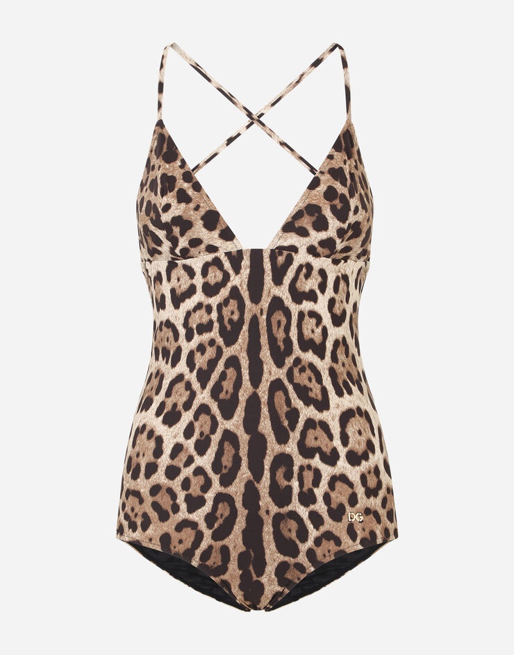 Leopard-print one-piece swimsuit - 1