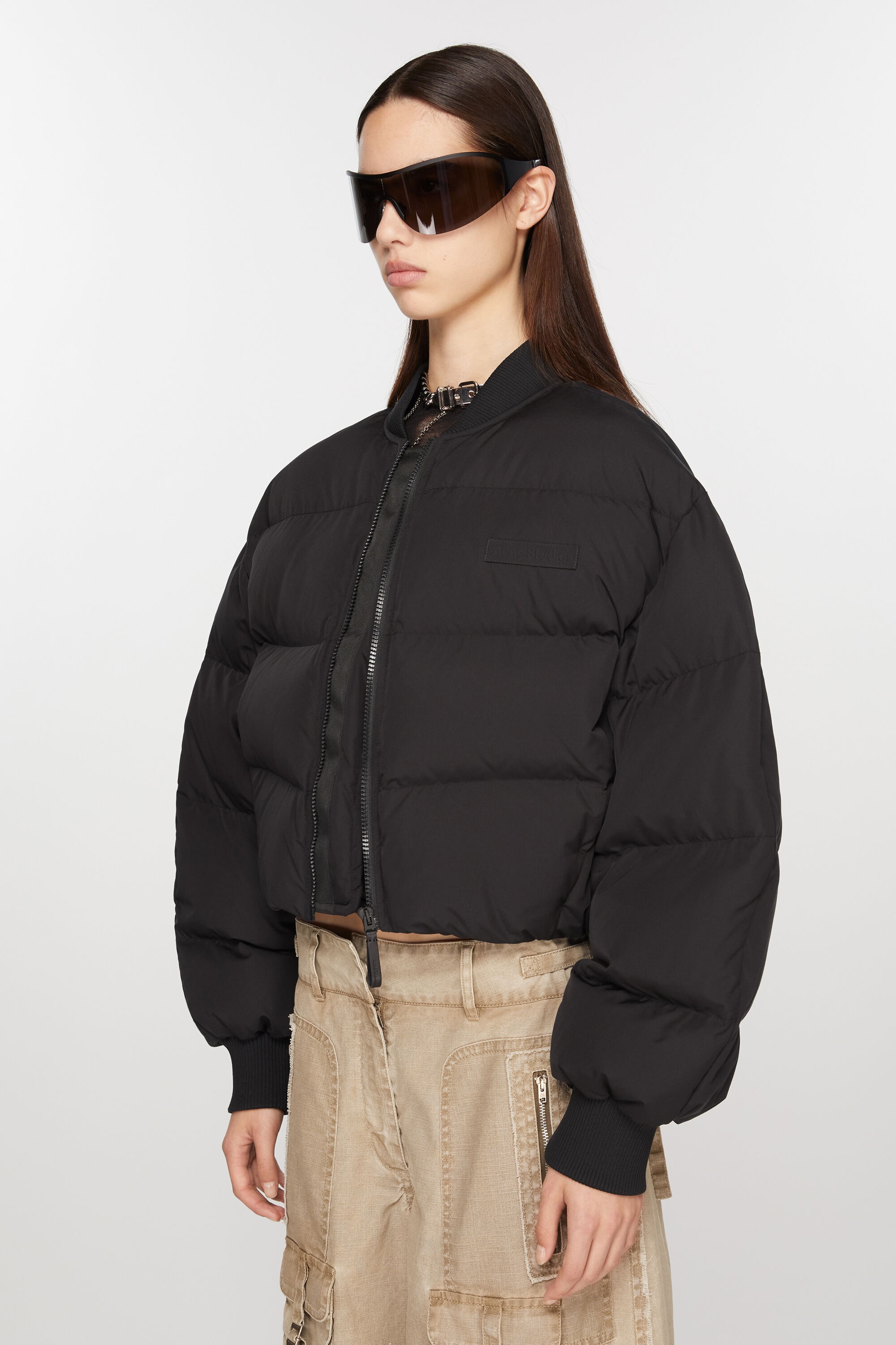 Bomber puffer jacket - Washed Black - 3