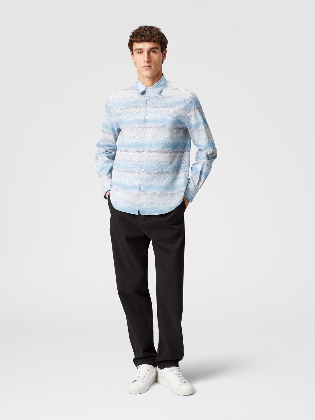 Zigzag print cotton poplin shirt - 2