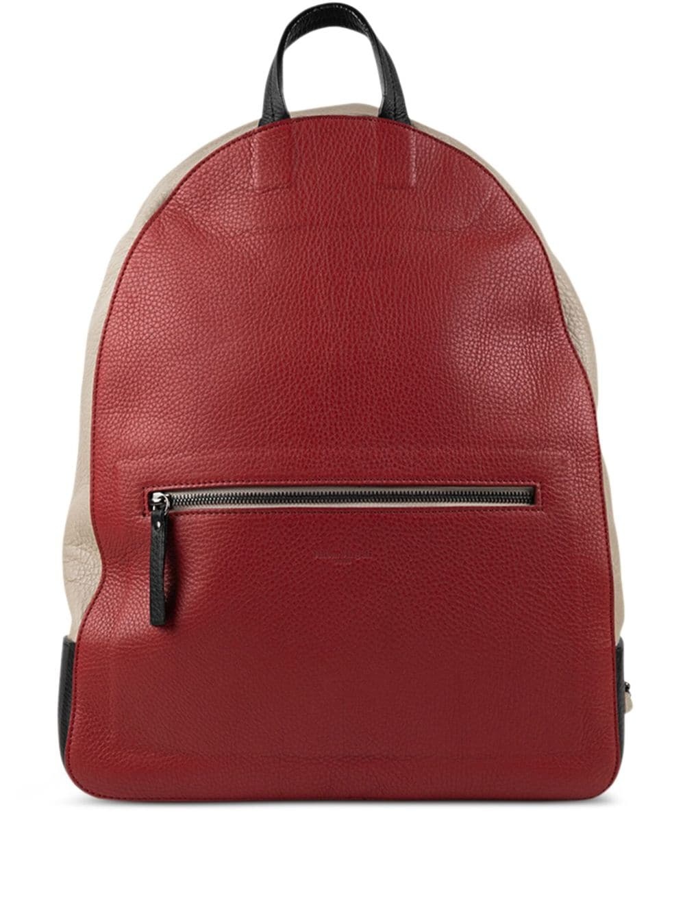 colour-block leather backpack - 1