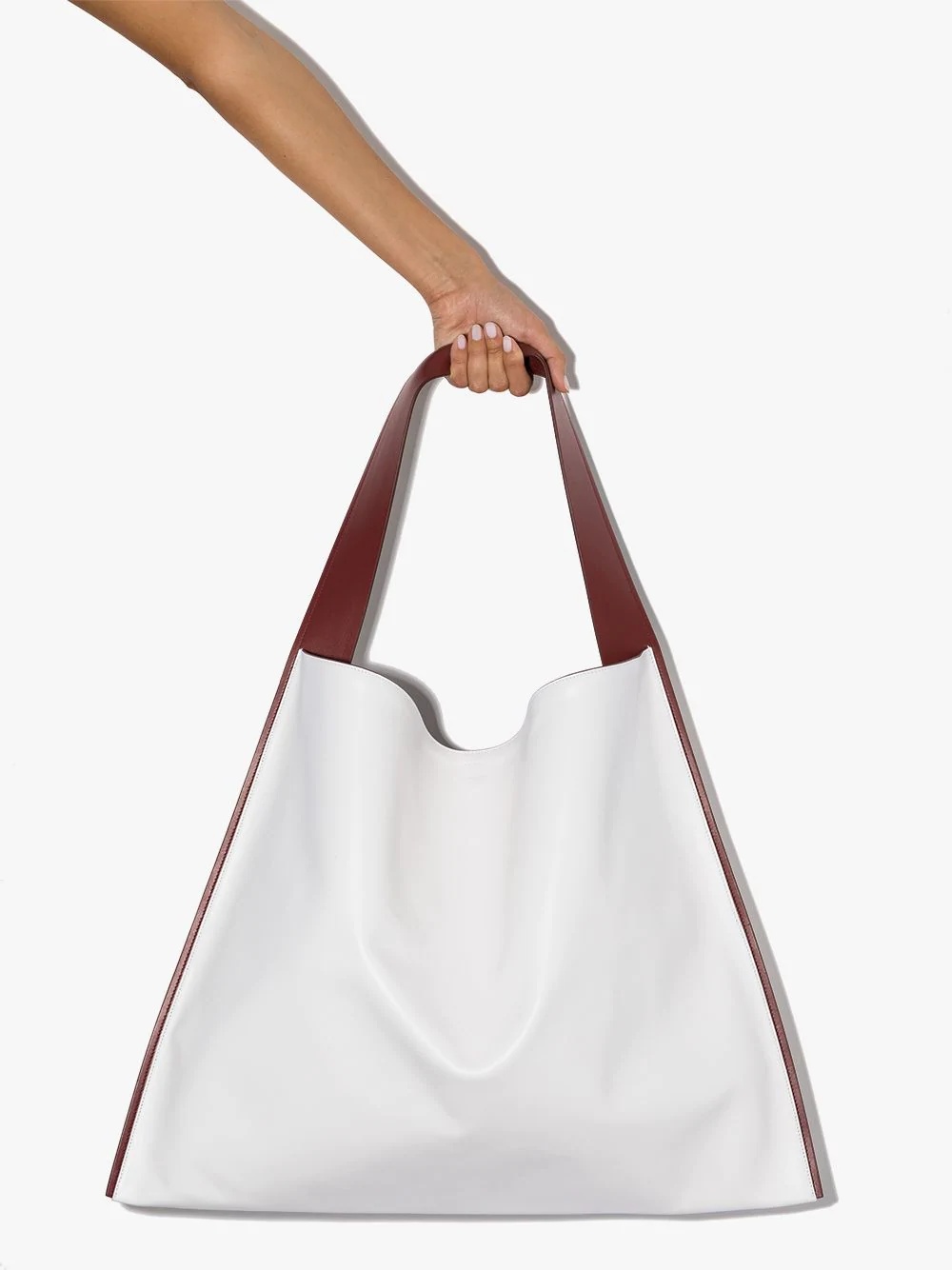 contrast trim oversized tote bag - 4