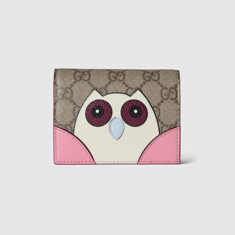 GG mini wallet with owl detail 1