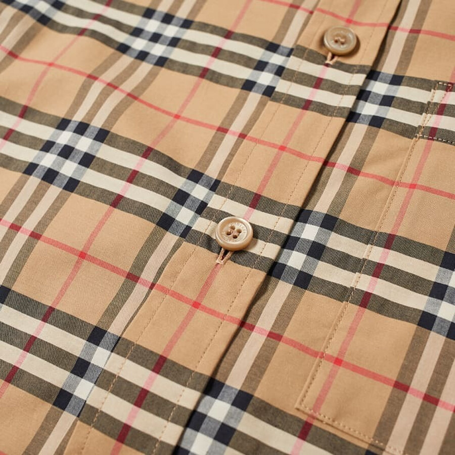 Burberry Men's Small Scale Check Stretch Cotton Long-sleeve Shirt - 6