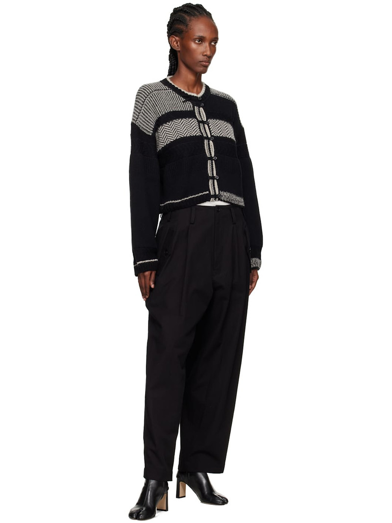 Y's Black U-Double Tuck Wide Trousers outlook