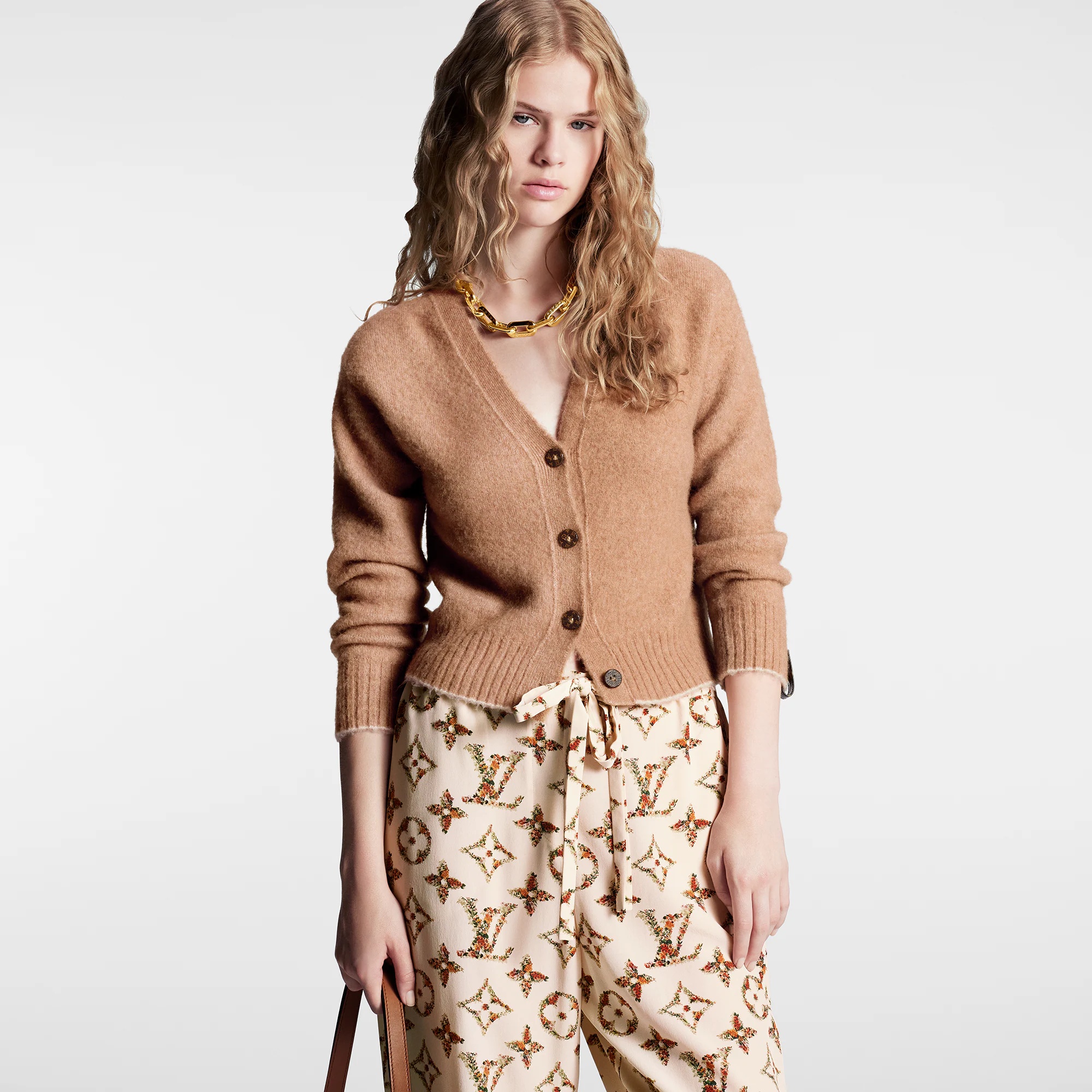 Cropped Camel Cardigan - 5