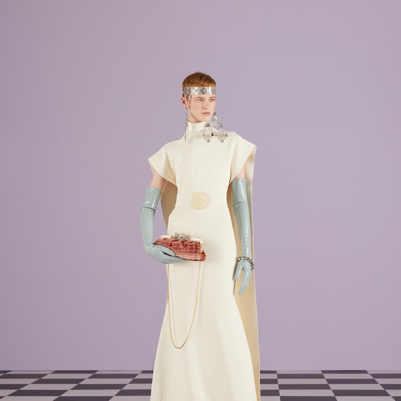 Crocodile velvet jacquard handbag 3