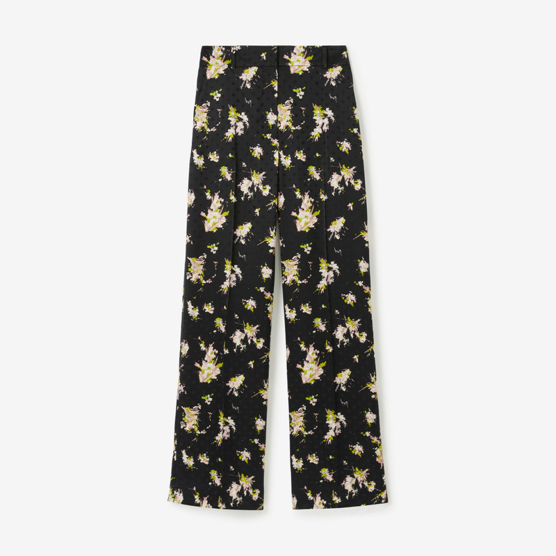 Floral Print Viscose Wide-leg Trousers - 1